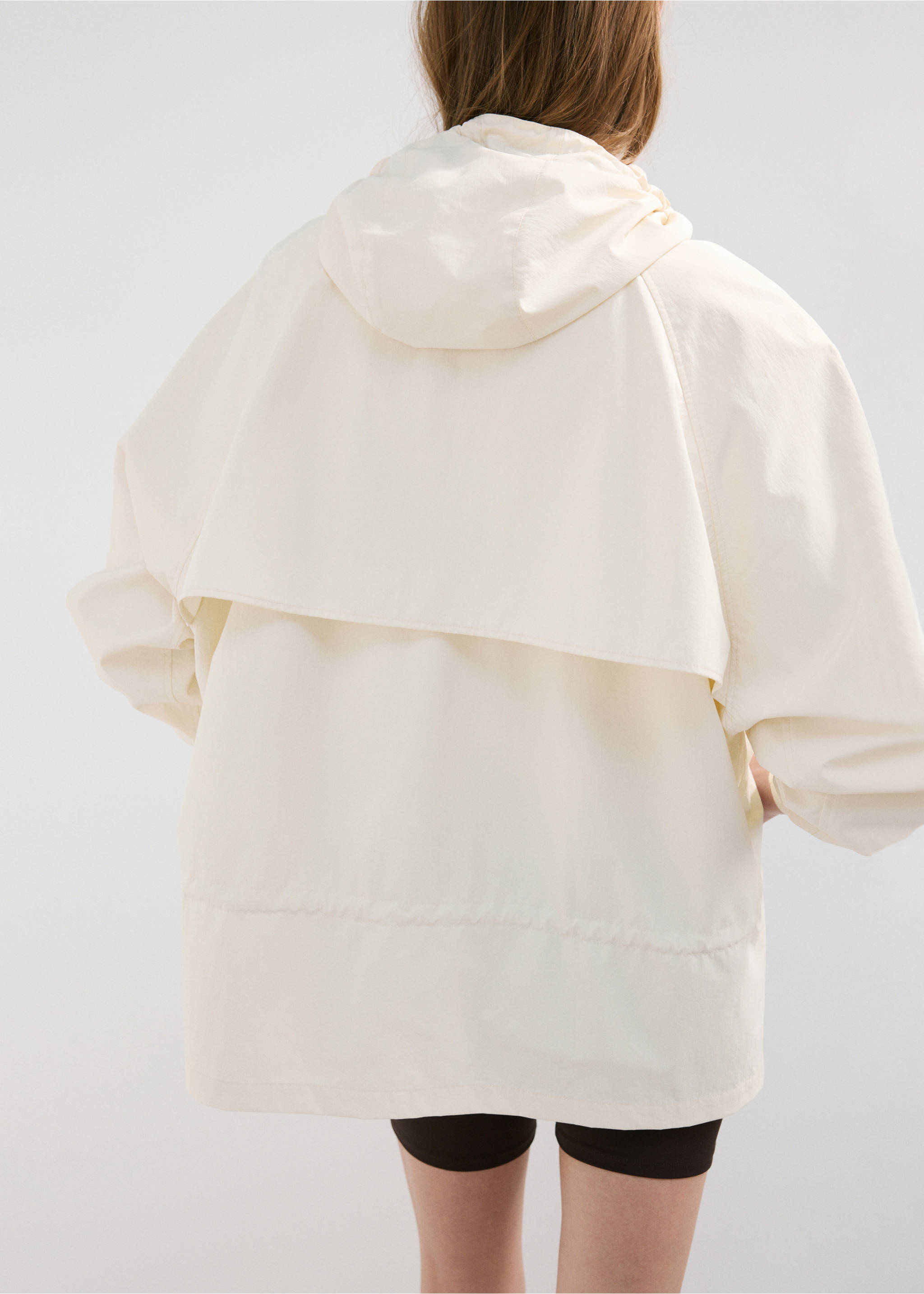 Oversized hooded parka - Reverse of the article, Ecru. Ref: 27087929-00.