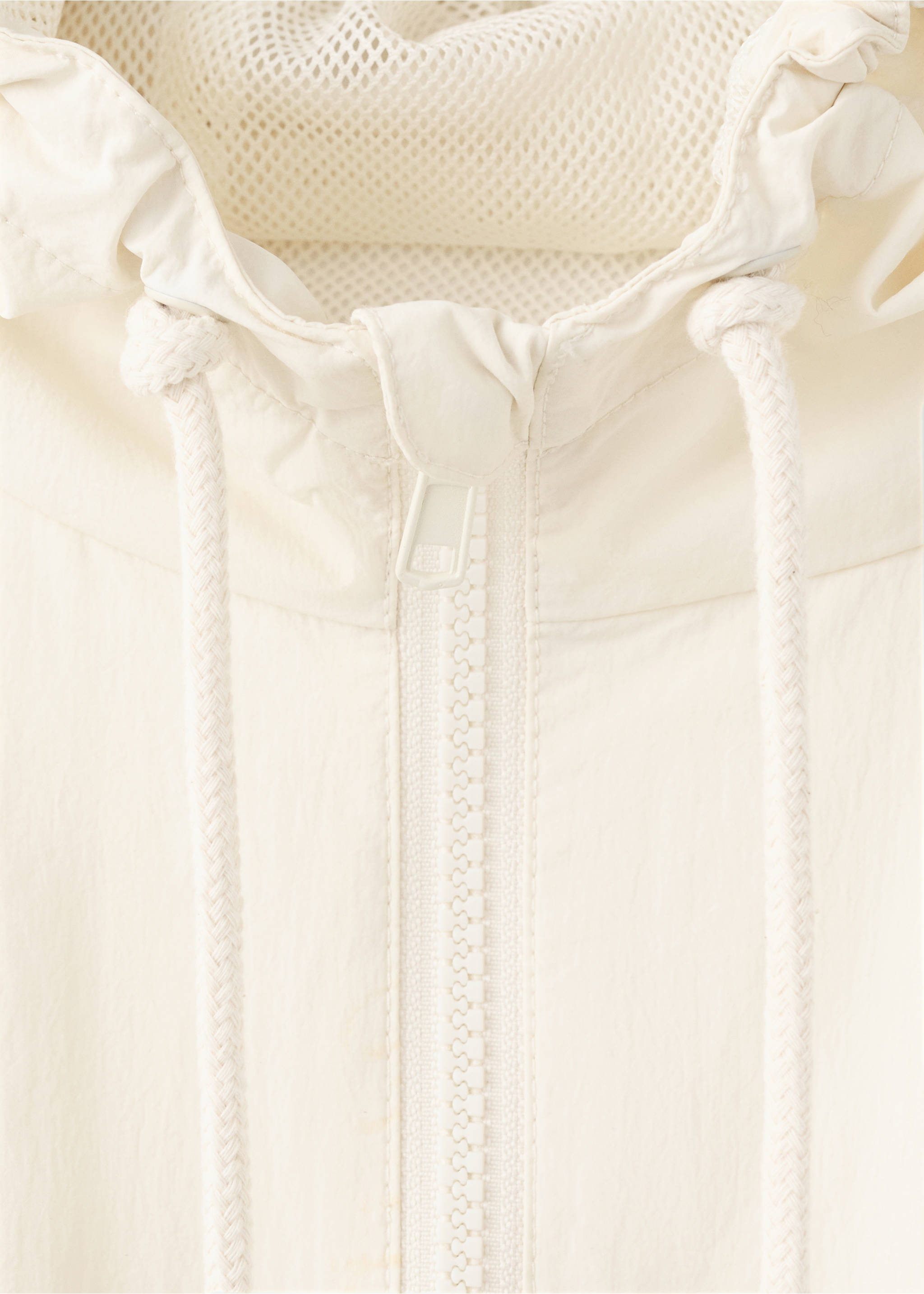 Oversized hooded parka - Details of the article 8, Ecru. Ref: 27087929-00.