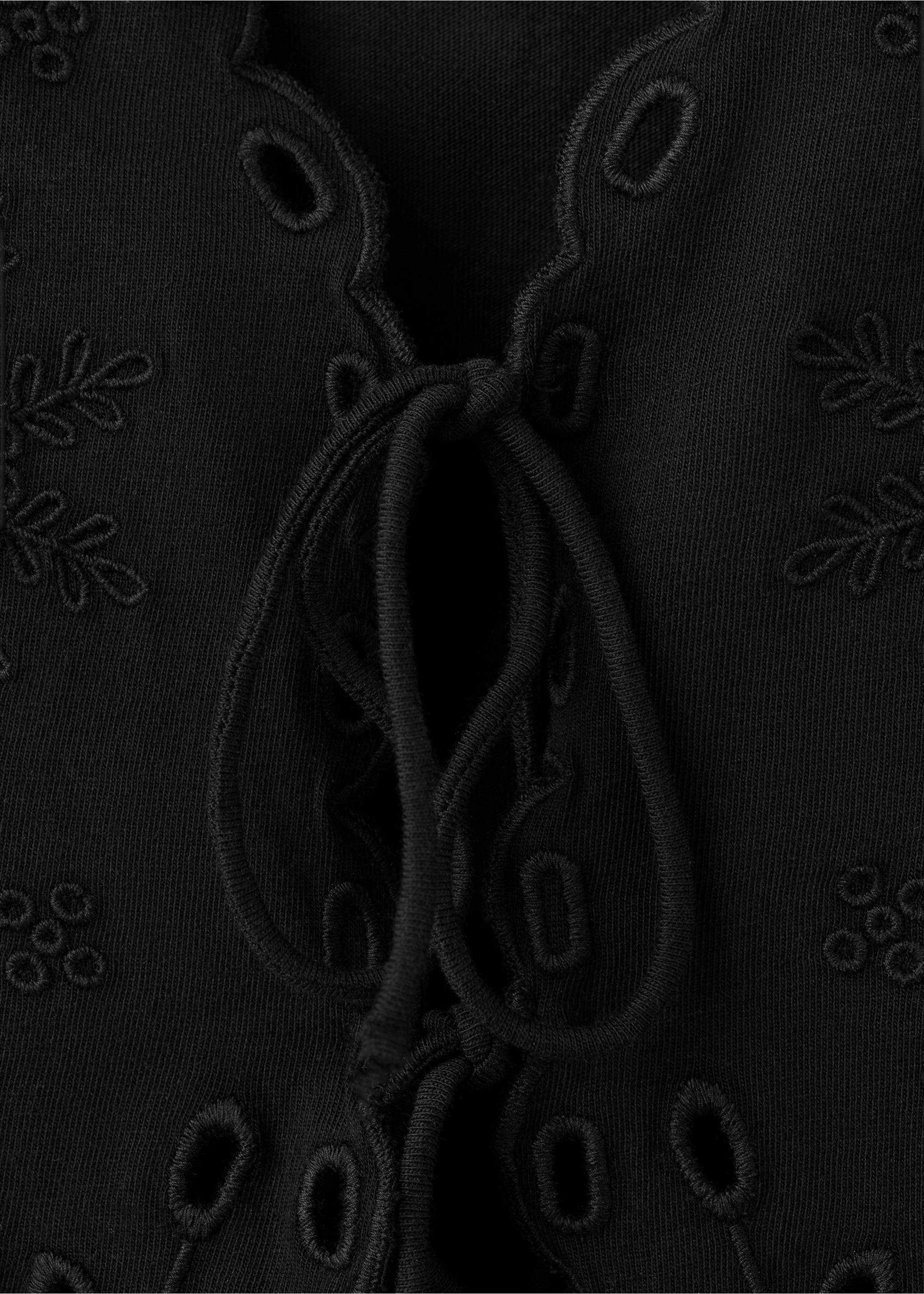 Embroidered detail waistcoat top - Details of the article 0, Black. Ref: 27087930-00.