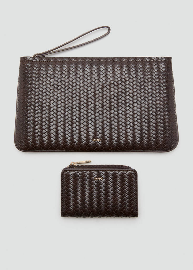 Small braided wallet — Chocolate