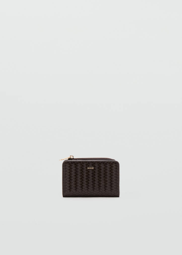 Small braided wallet — Chocolate
