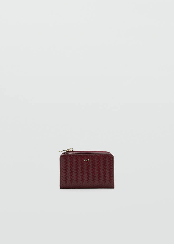 Small braided wallet — Burgundy