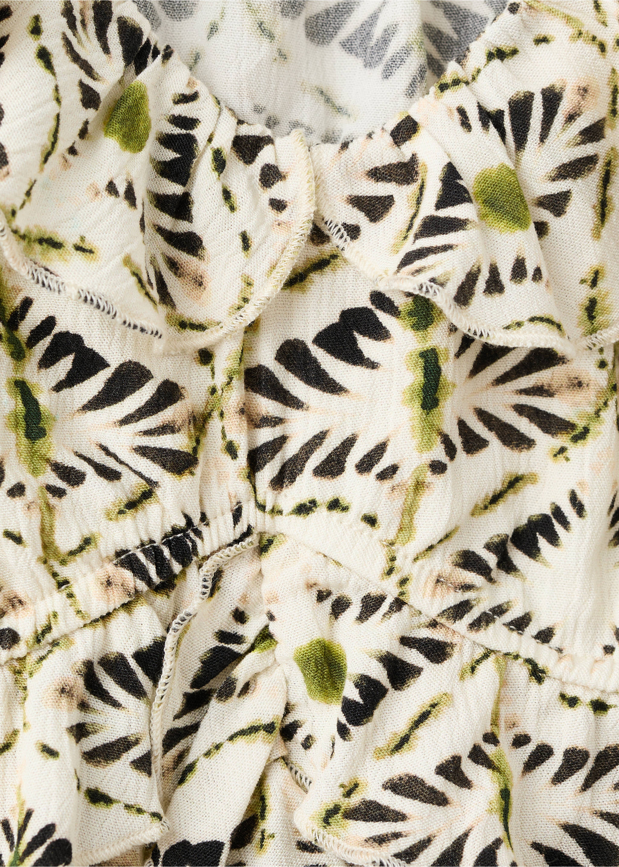 Топ с принт и панделка - Данни за артикула 8, Екрю. Ref: 27087934-00.