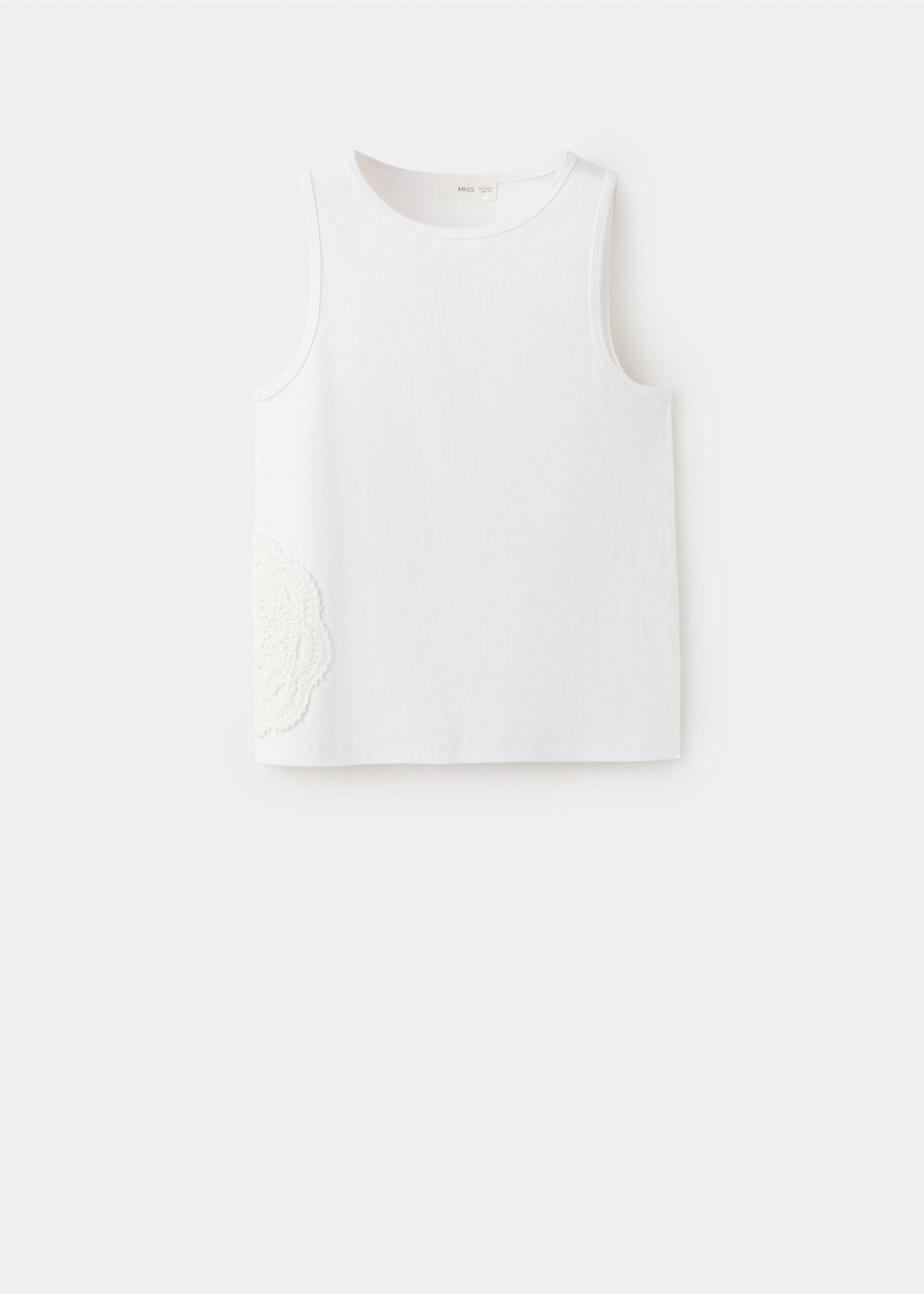 Cotton top with embroidered details - Article without model, Off White. Ref: 27087938-00.