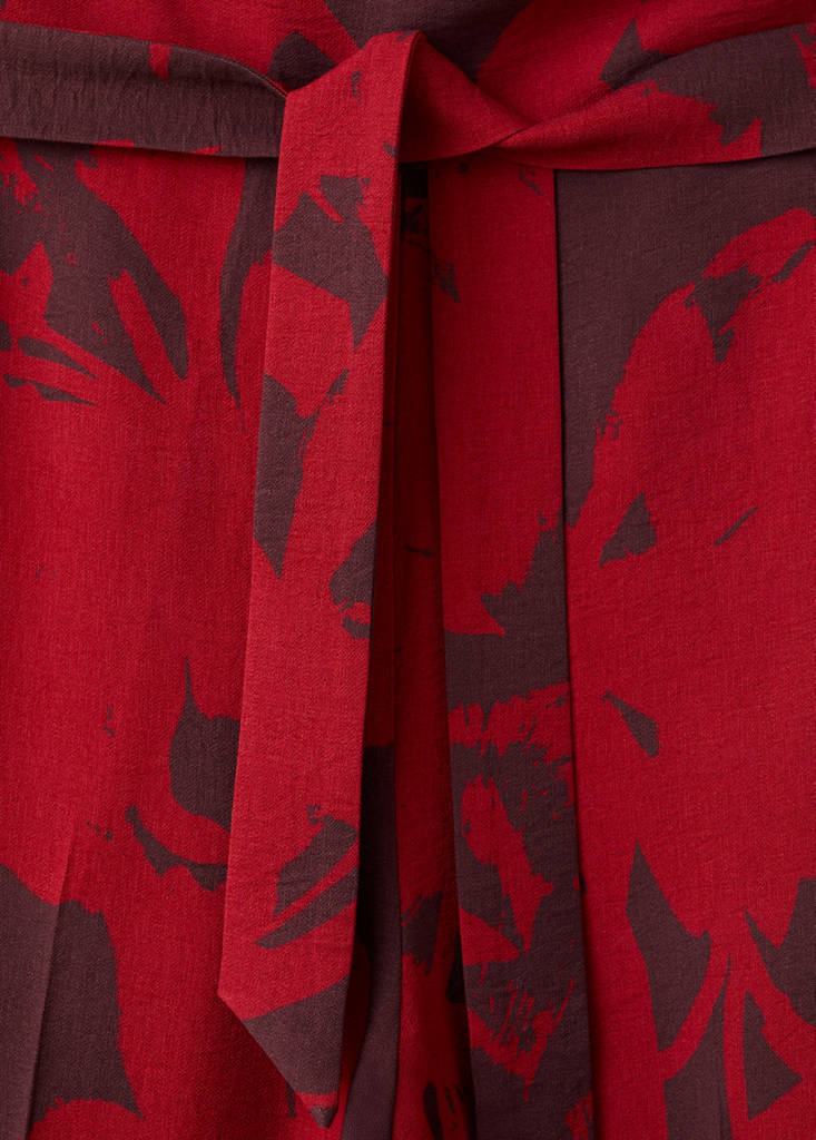 Printed asymmetrical jumpsuit — Red