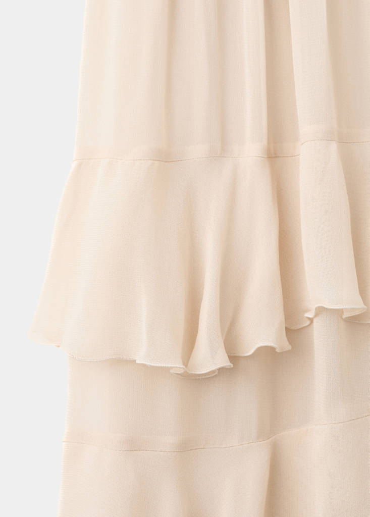 Ruffle tie skirt — Ecru