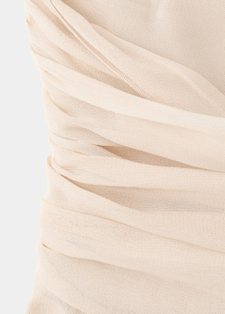 Ruffle tie skirt — Ecru