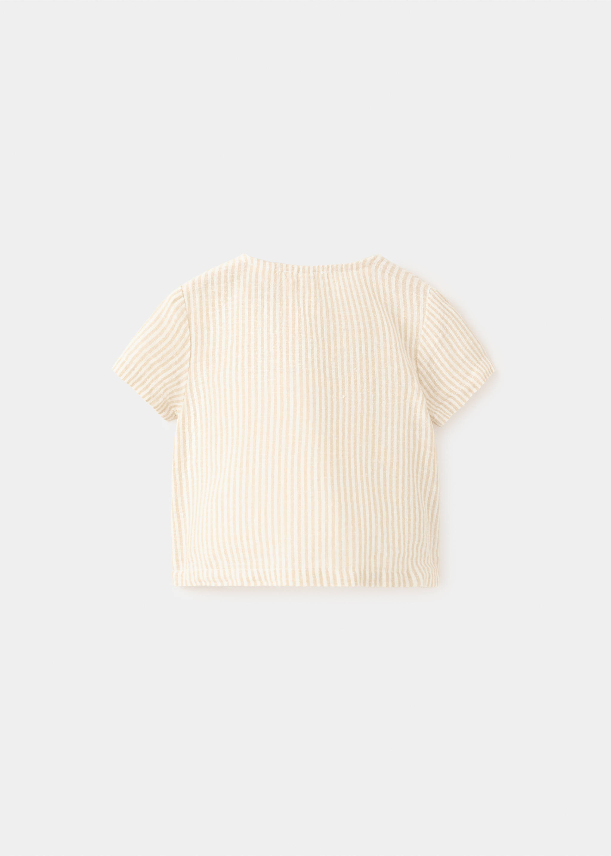 Striped cotton linen shirt - Reverse of the article, Mustard. Ref: 27088261-00.