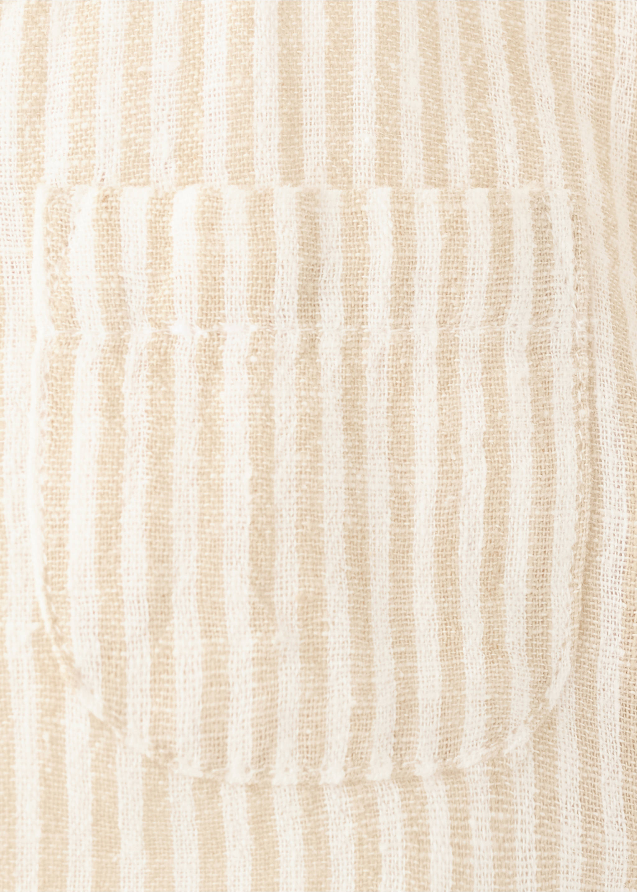 Striped cotton linen shirt - Details of the article 0, Mustard. Ref: 27088261-00.