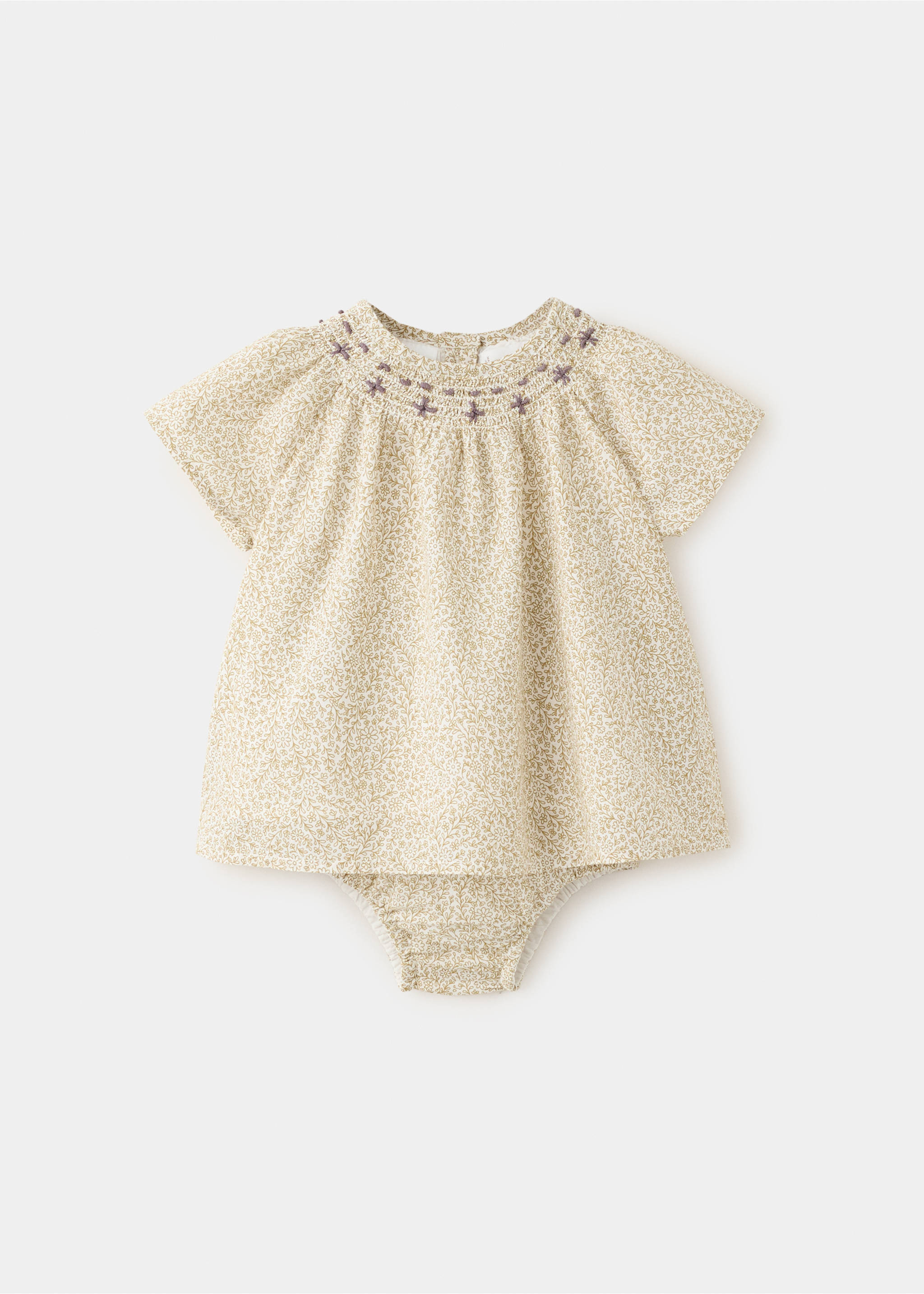 فستان وبدلة قطنية بطبعة زهور - منتج دون نموذج, سكري. Ref: 27088262-00.