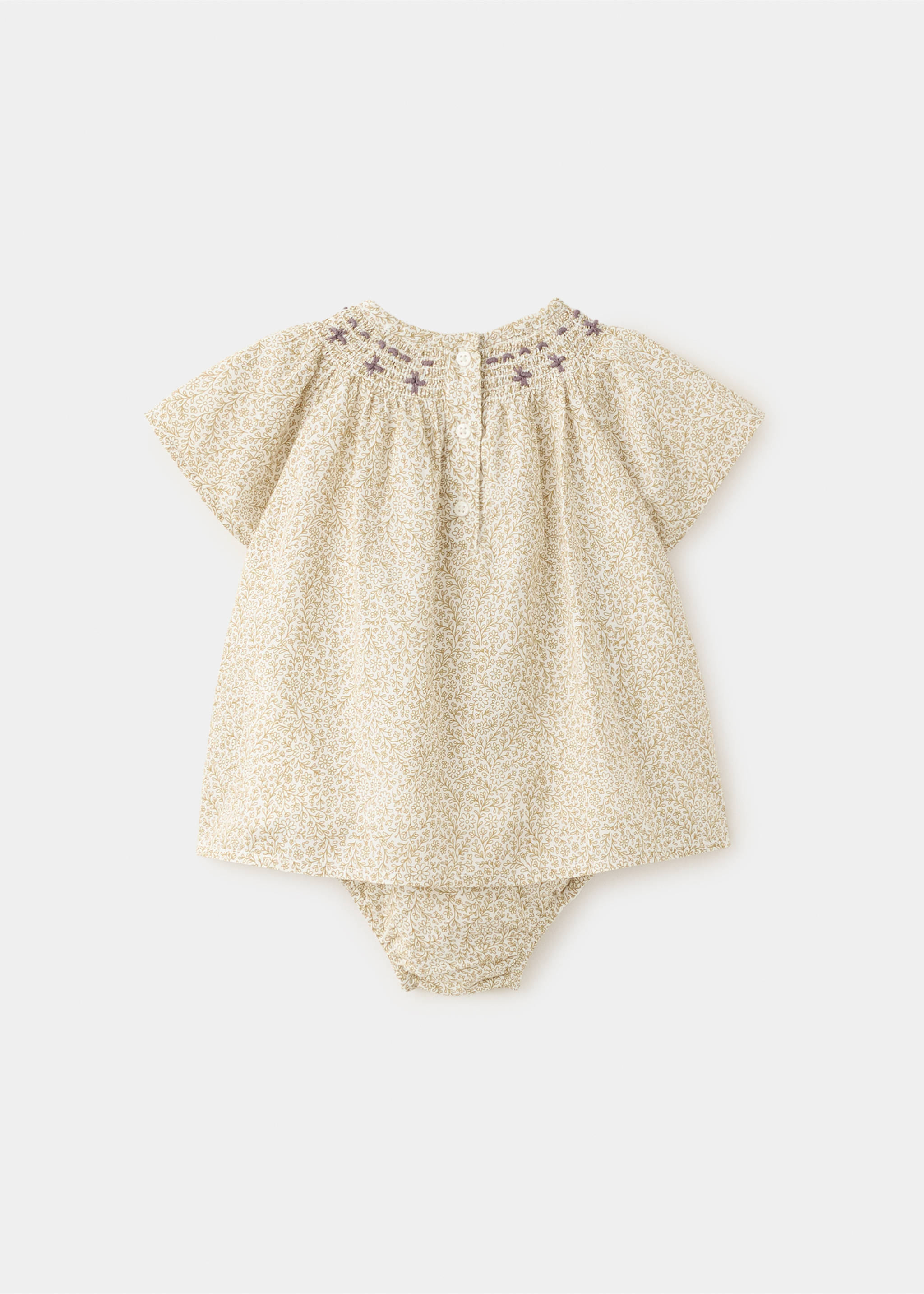 فستان وبدلة قطنية بطبعة زهور - الجهة الخلفية للمنتج, سكري. Ref: 27088262-00.