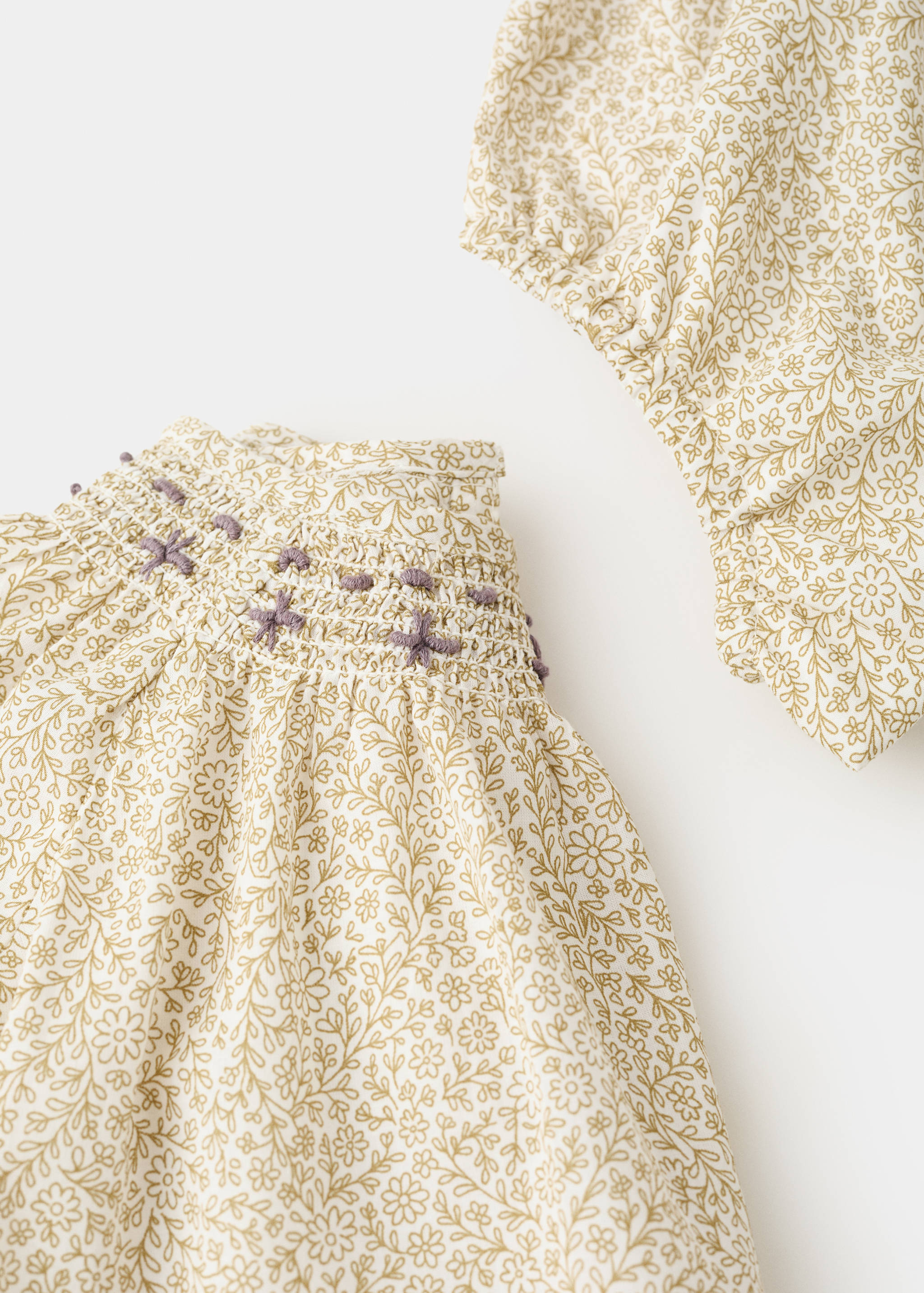 فستان وبدلة قطنية بطبعة زهور - تفاصيل المنتج 8