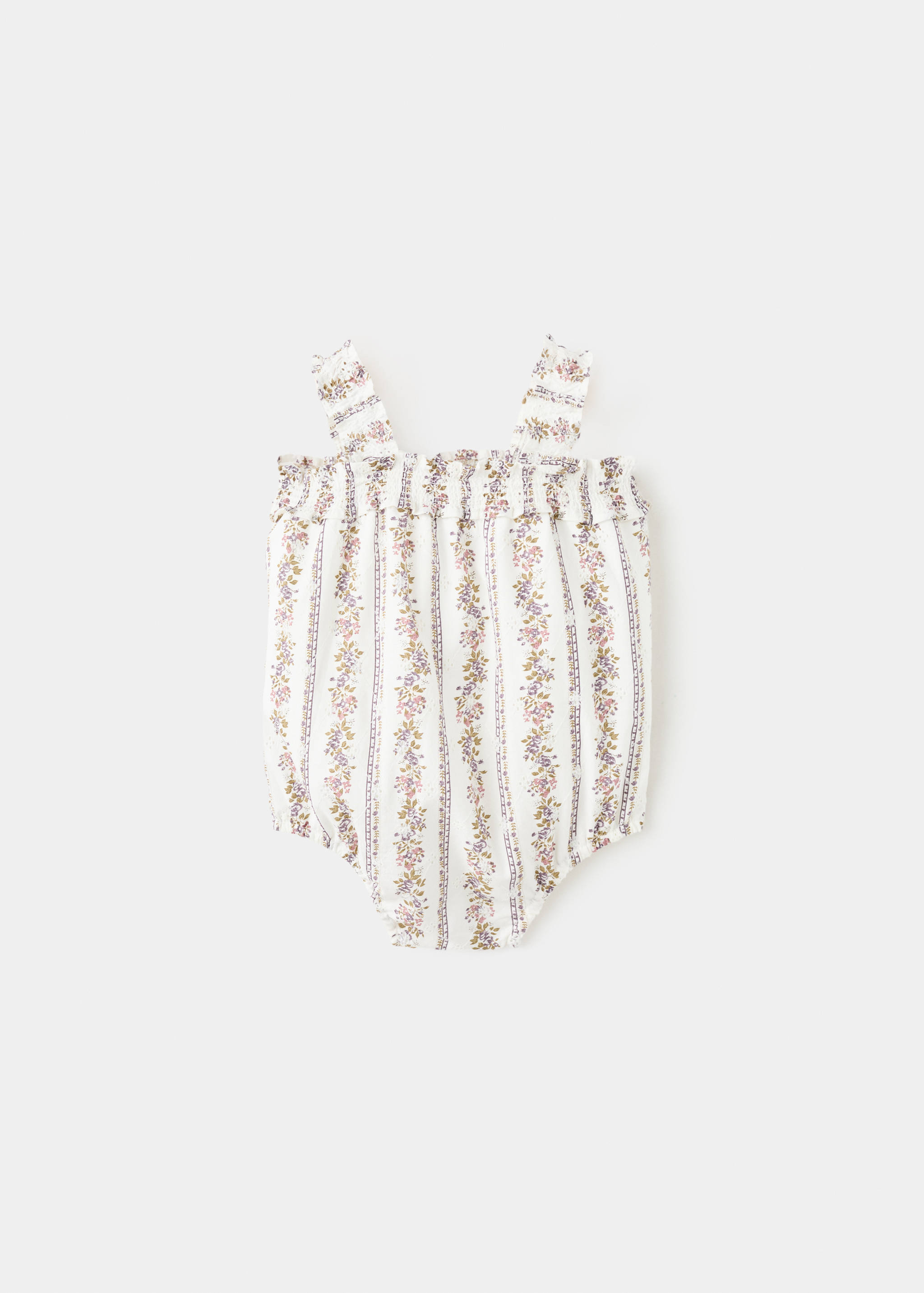 Floral babygrow with embroidered details - Reverse of the article