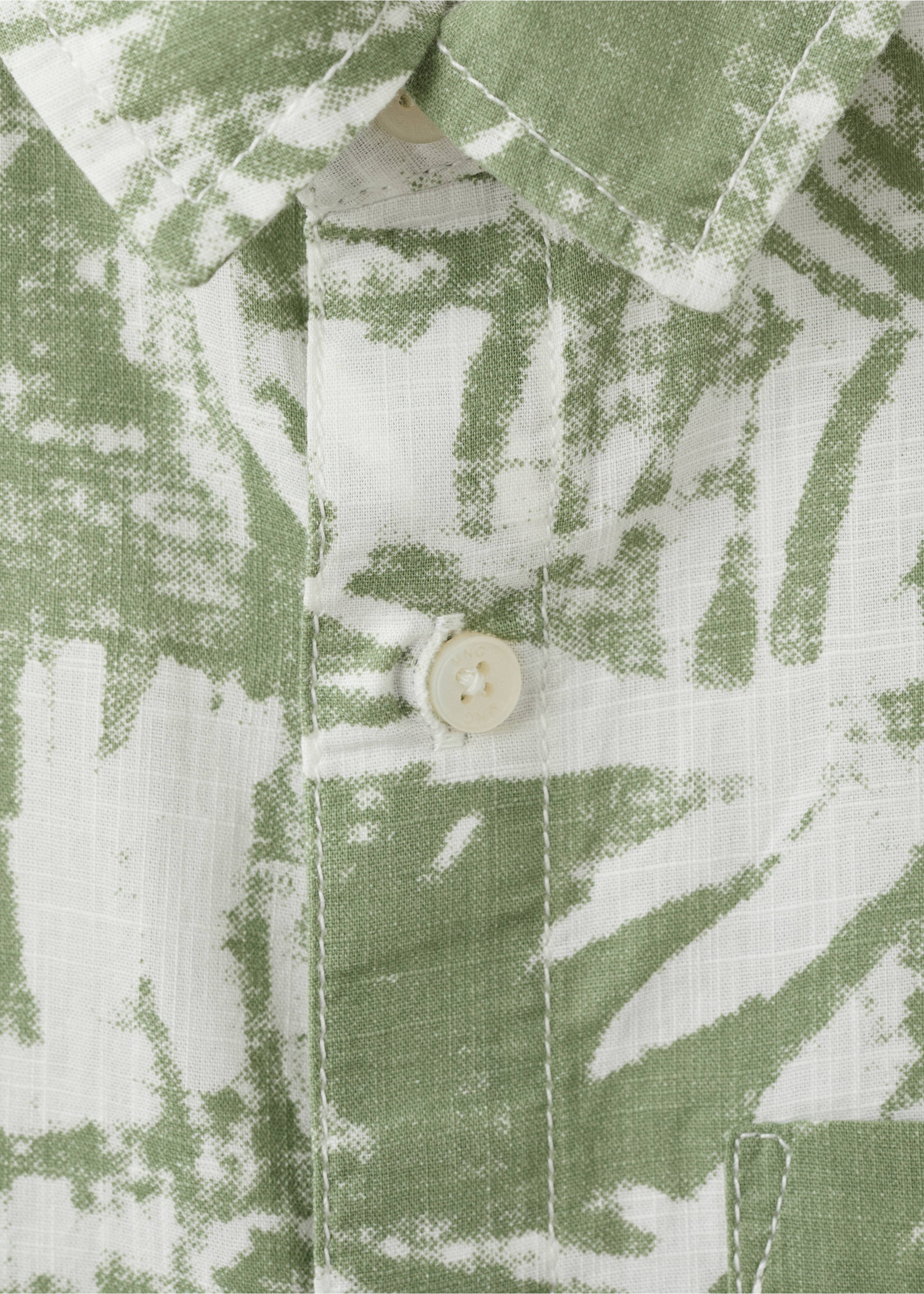 Floral-print cotton shirt - Details of the article 8, Green. Ref: 27088265-00.