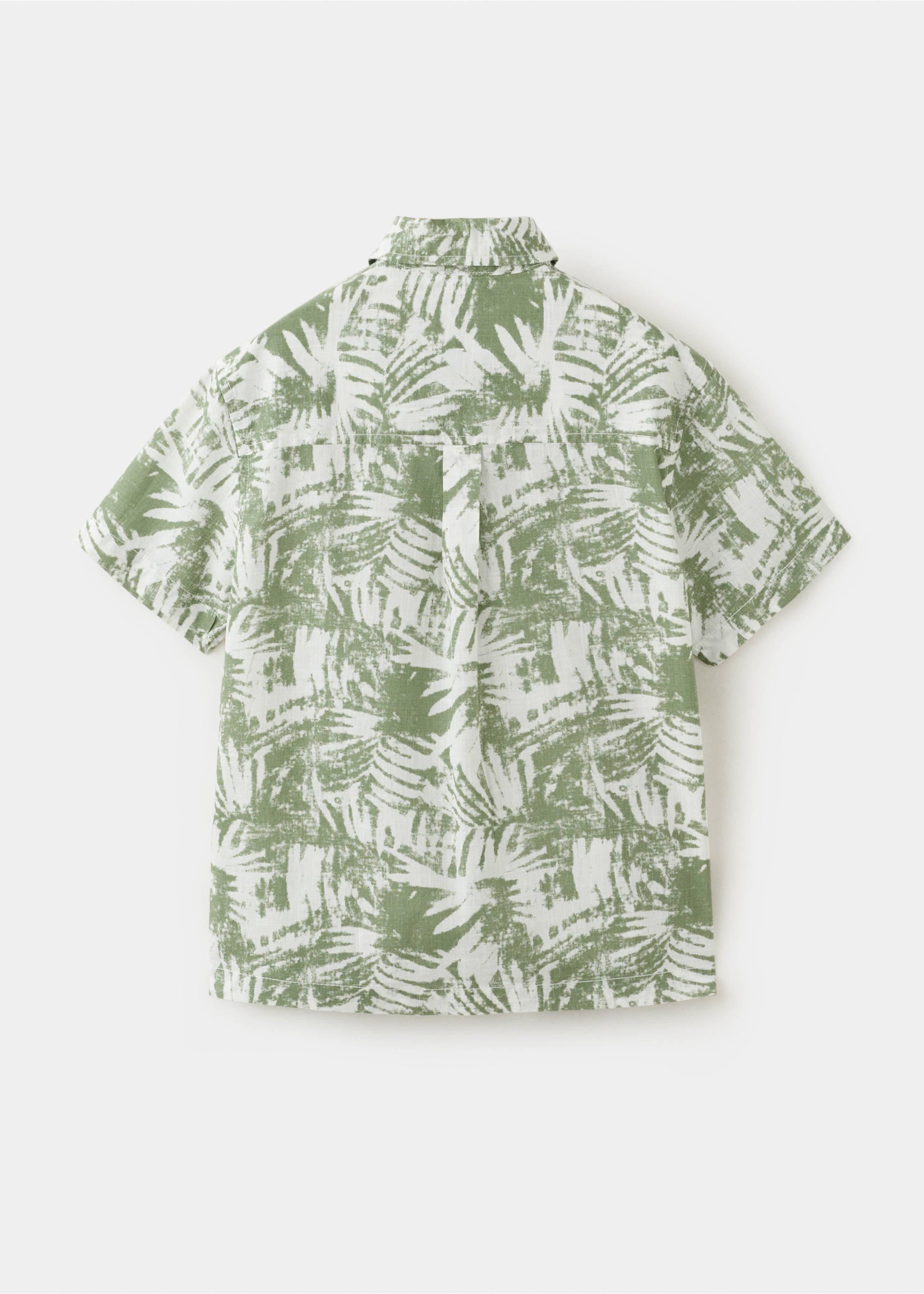 Camisa cotó estampat floral - Revers de l'article, Verd. Ref: 27088265-00.