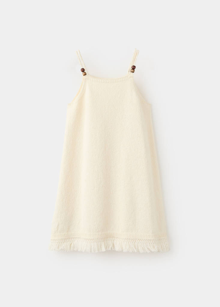 Knitted dress with fringe detail — Off White