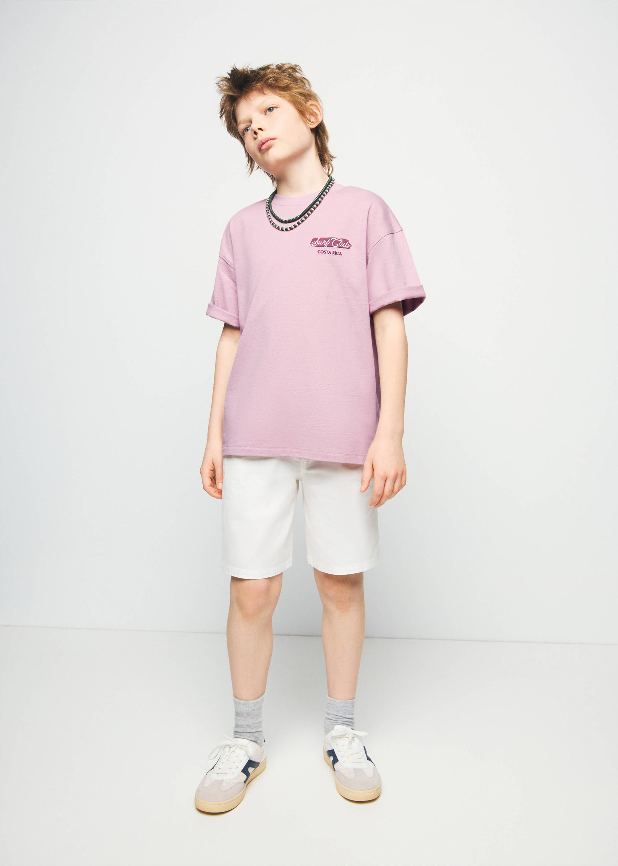 Printed cotton-blend t-shirt - General plane, Light/Pastel Purple. Ref: 27088267-00.