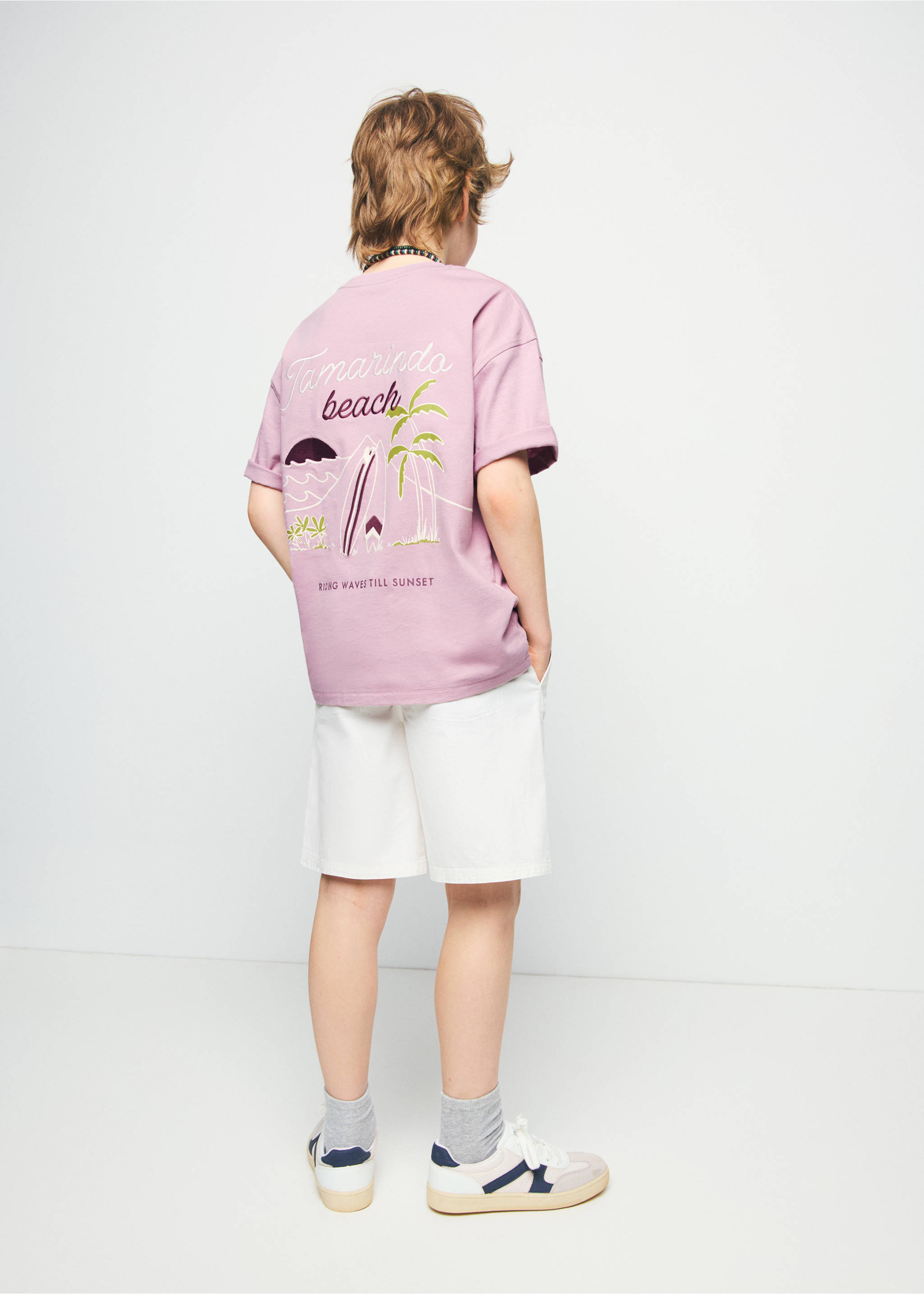 Printed cotton-blend t-shirt - Medium plane, Light/Pastel Purple. Ref: 27088267-00.