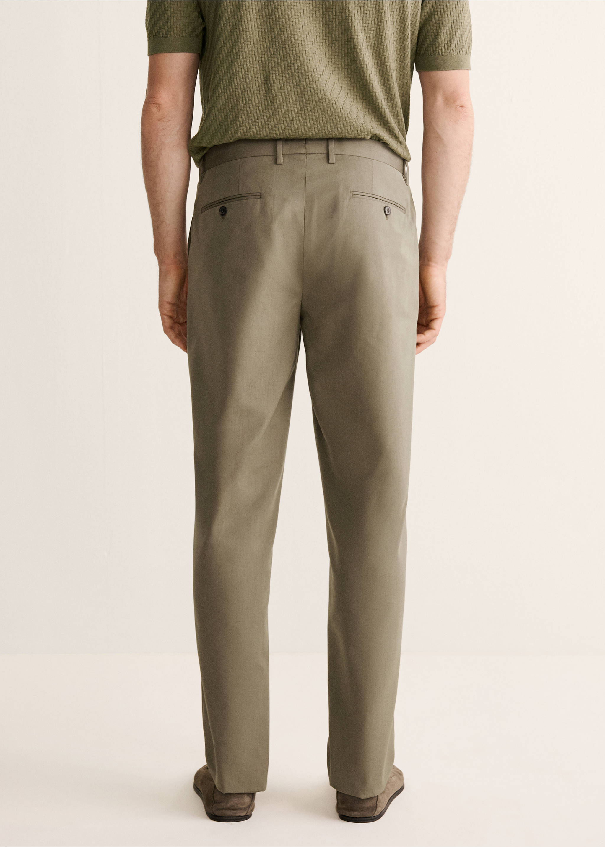 Костюмные брюки slim fit - Обратная сторона изделия, Хаки. Ref: 27088270-00.