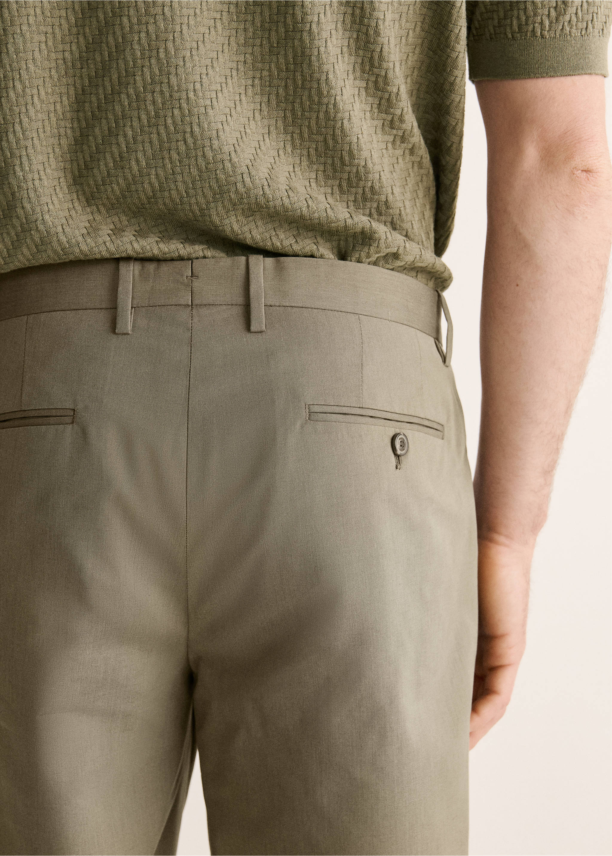 Костюмные брюки slim fit - Деталь изделия 6, Хаки. Ref: 27088270-00.