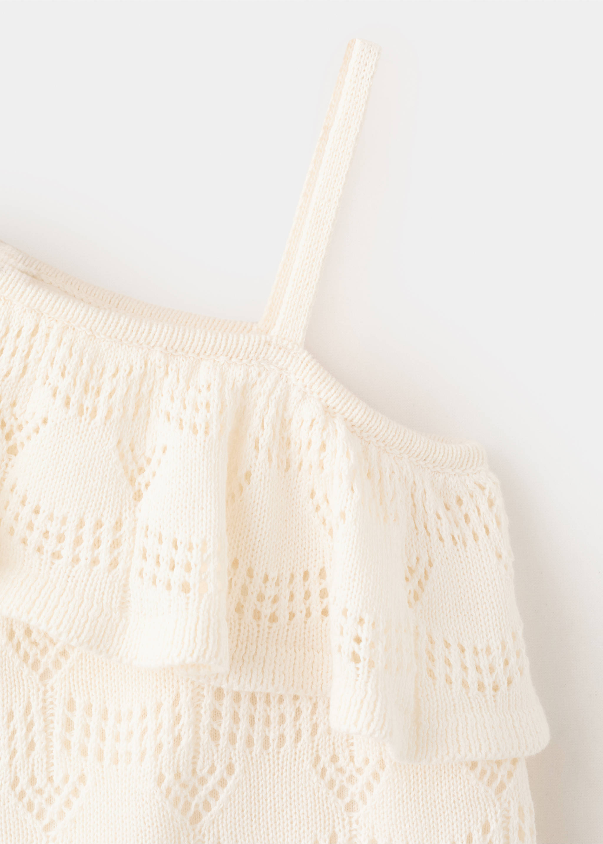 Off-the-shoulder frill top - Details of the article 8, Off White. Ref: 27088271-00.