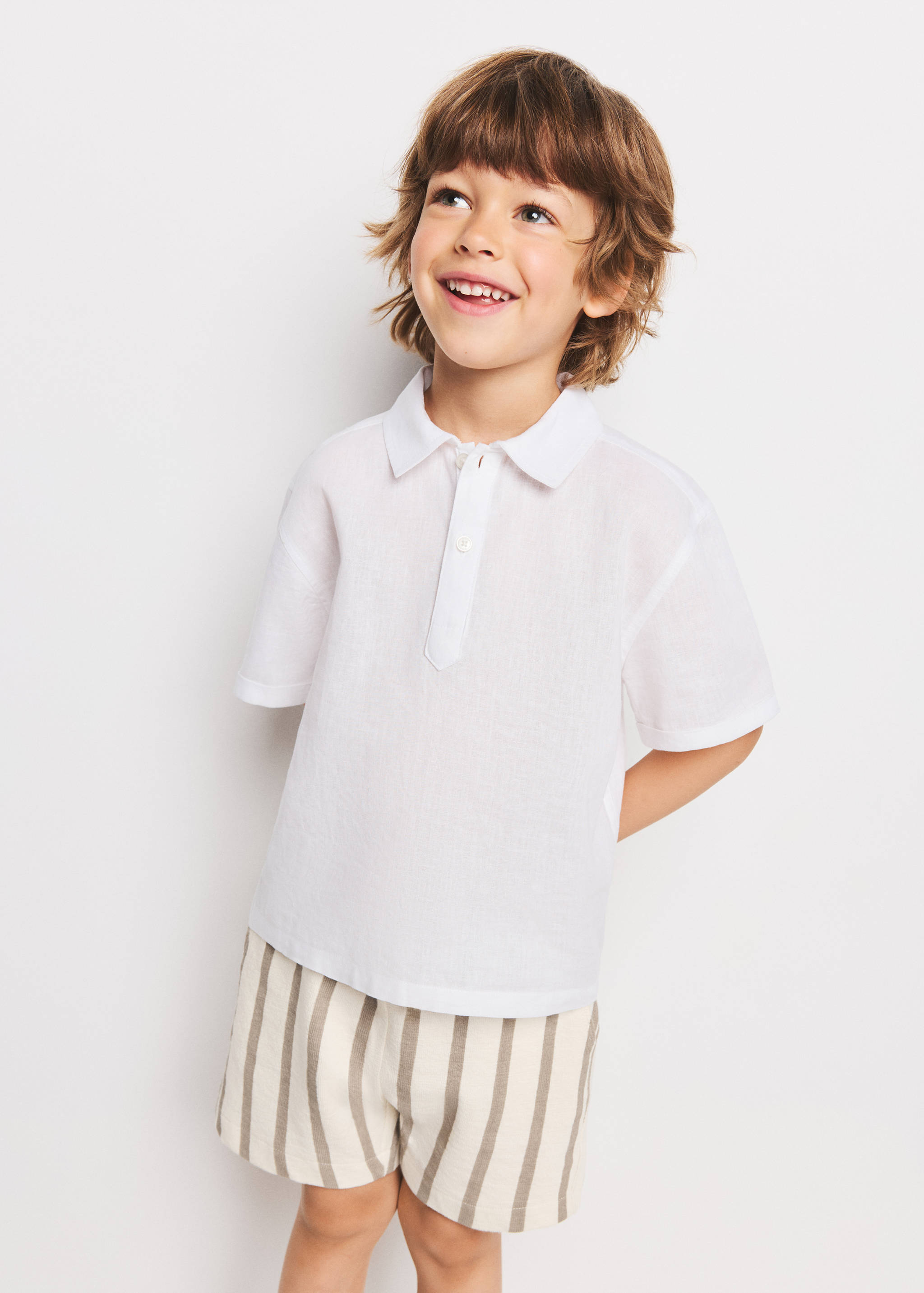 Striped cotton Bermuda shorts - Medium plane