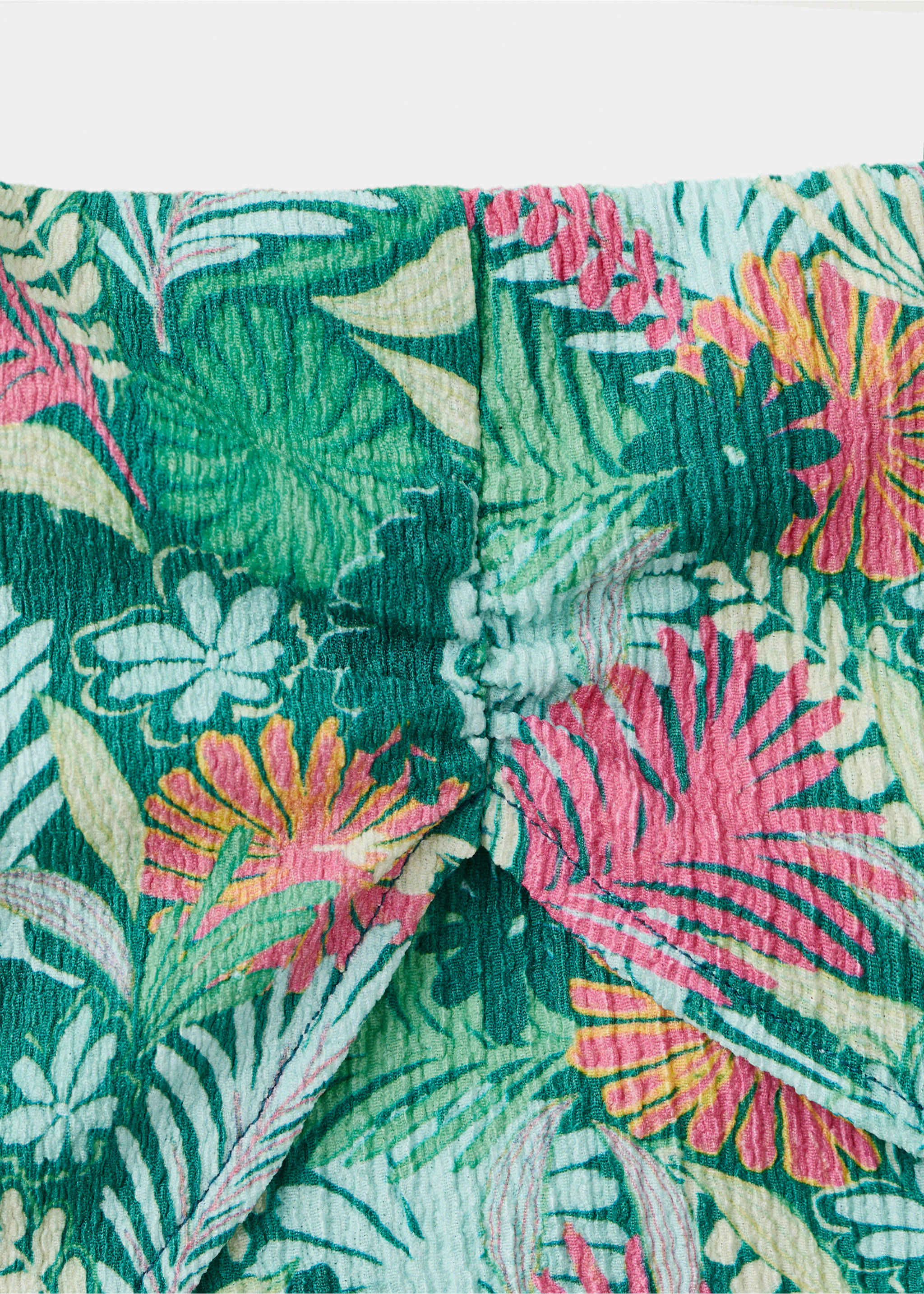 Tropical-print shorts - Details of the article 8, Coral Red. Ref: 27088276-00.