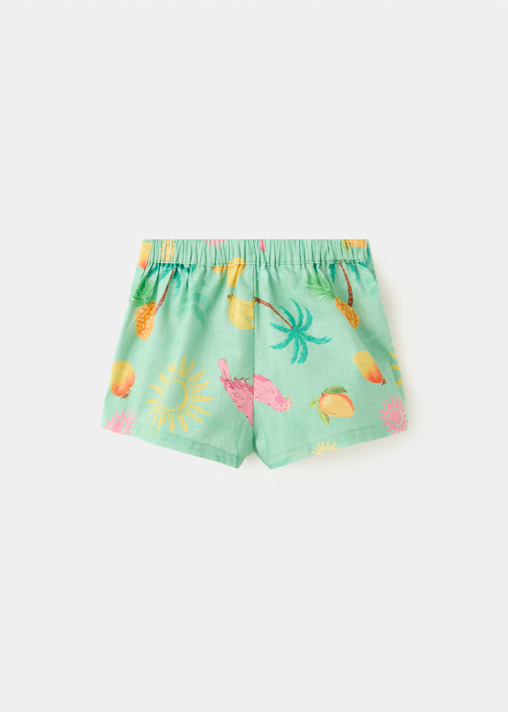 Tropical-print shorts - Reverse of the article, Green. Ref: 27088277-00.