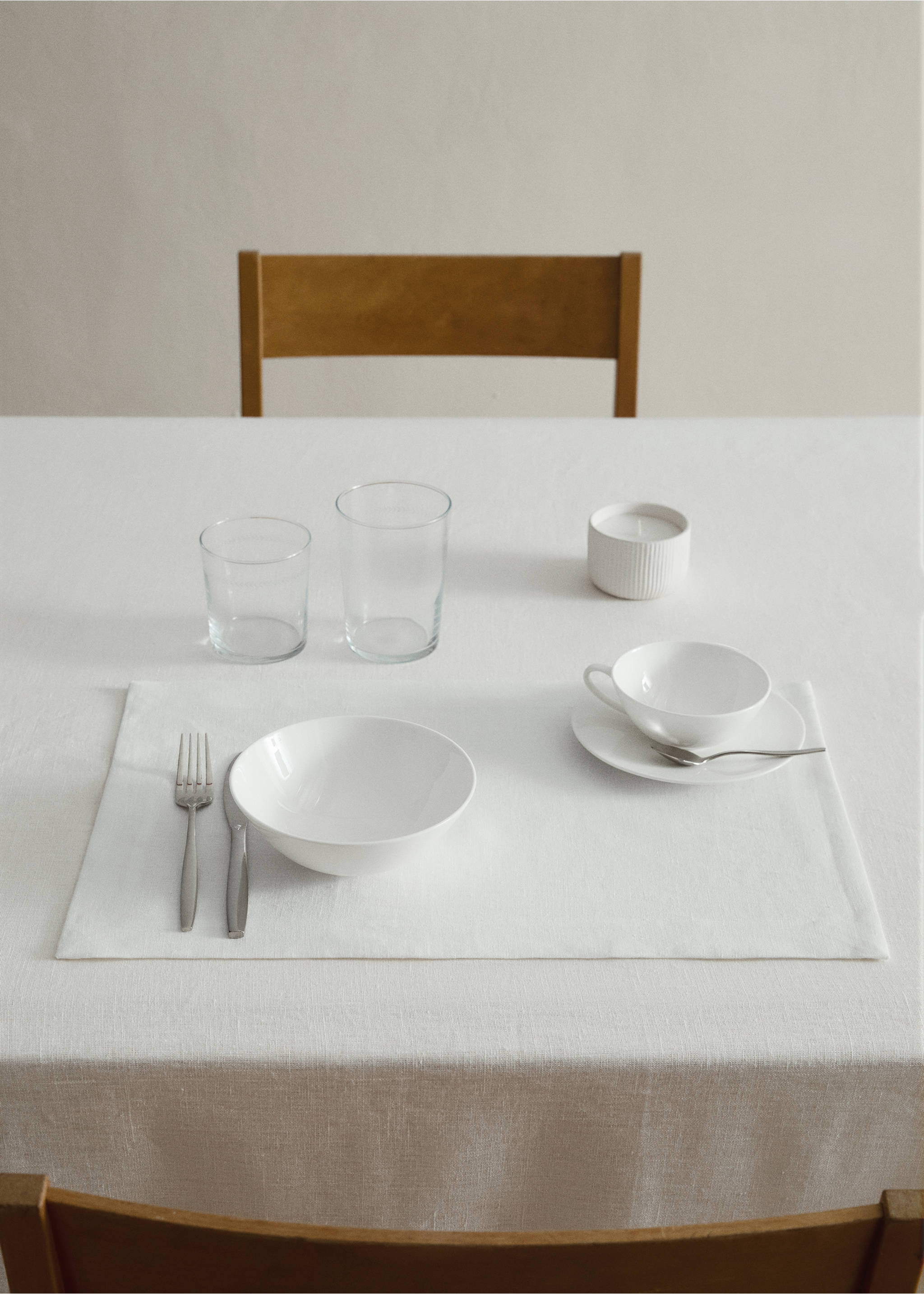 Linen placemat - General plane, White. Ref: 27088646-00.