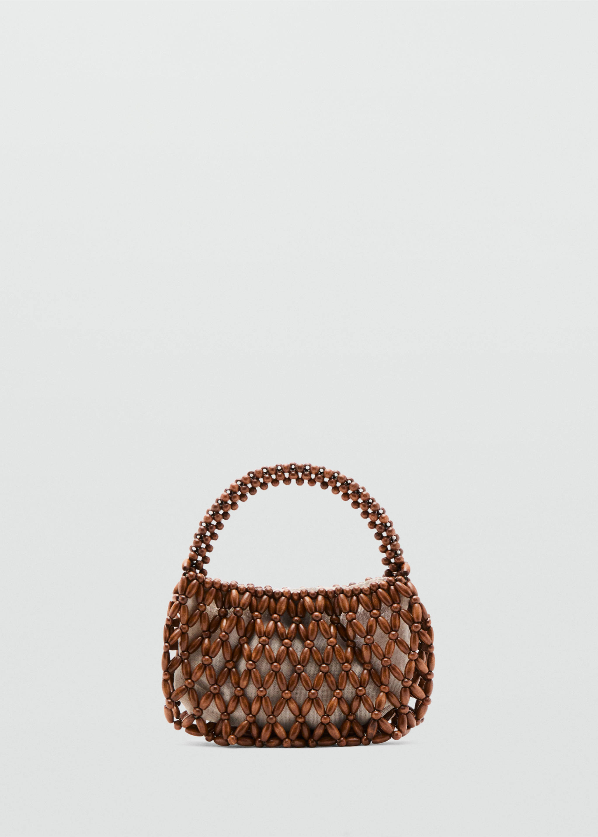 Sac à main perles bois - Article sans modèle, Marron. Ref: 27088647-00.