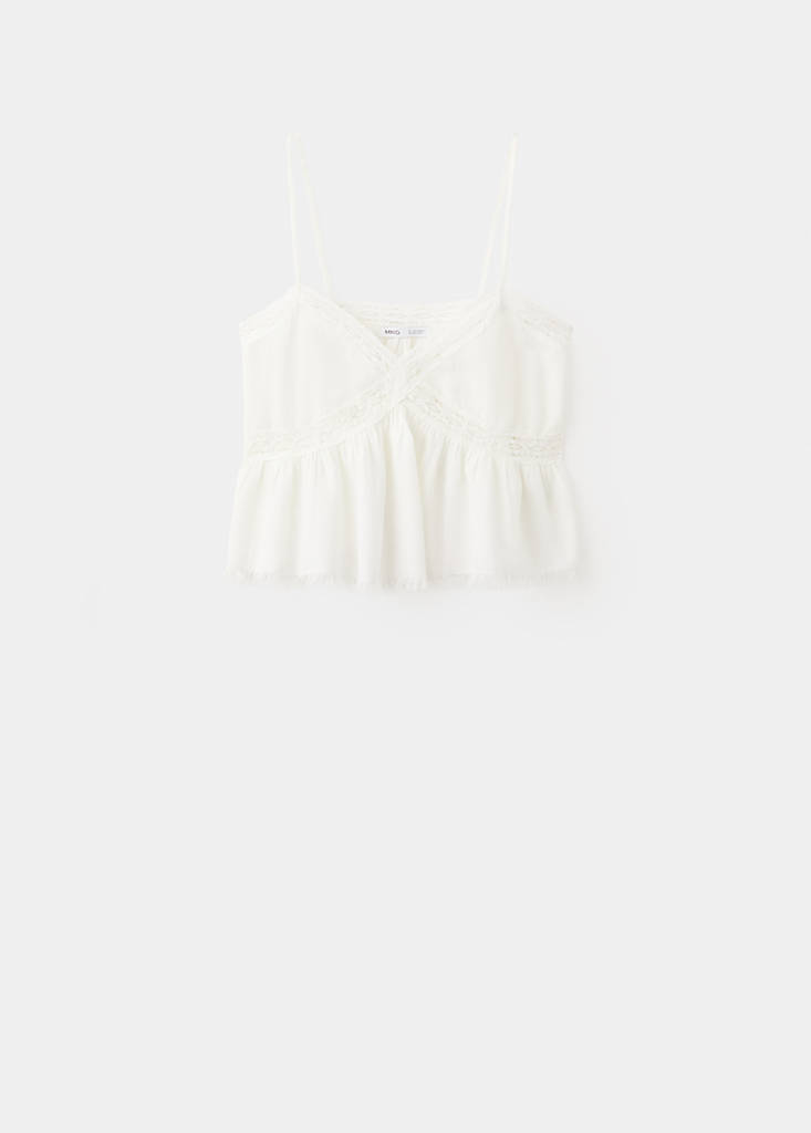 Fringe detail top — Off White