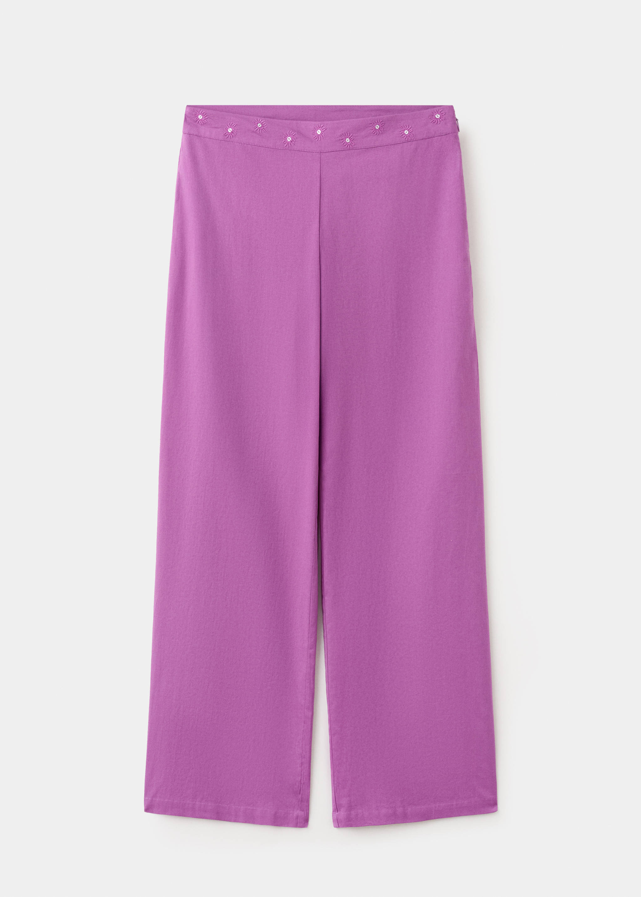 Straight trousers with embroidered details - Article without model