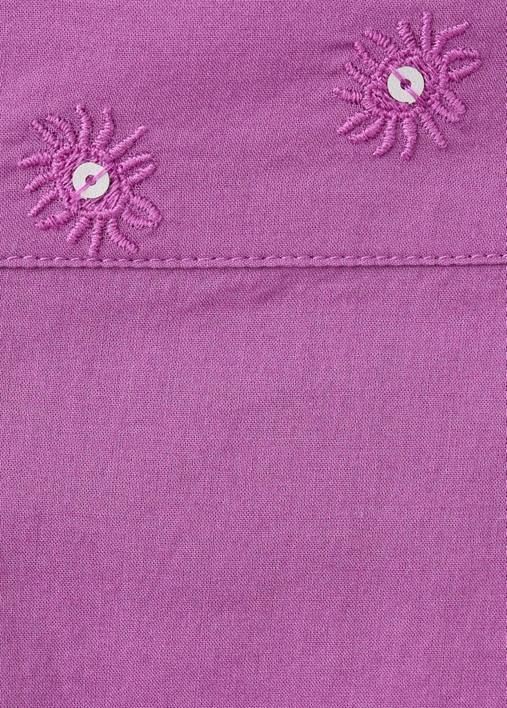 Straight trousers with embroidered details — Lilac