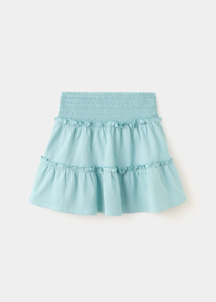 Ruffled short skirt — Turquoise