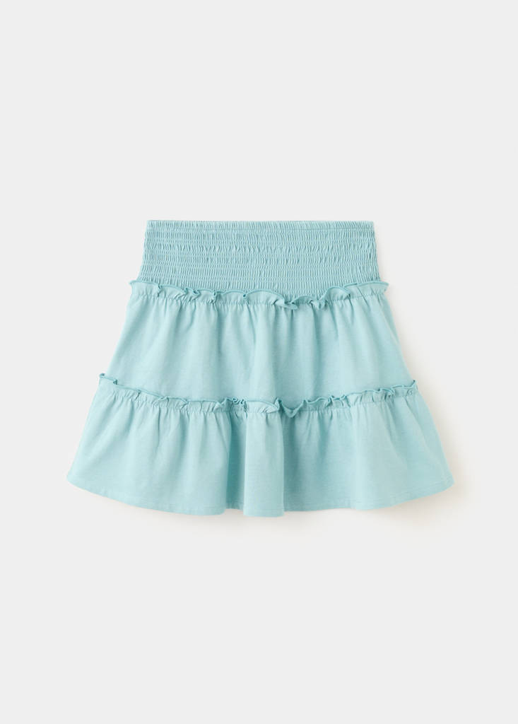 Ruffled short skirt — Turquoise