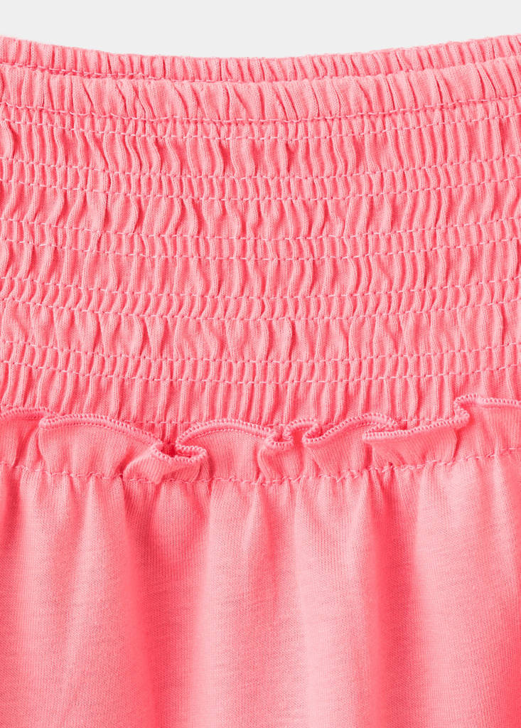 Ruffled short skirt — Coral Red
