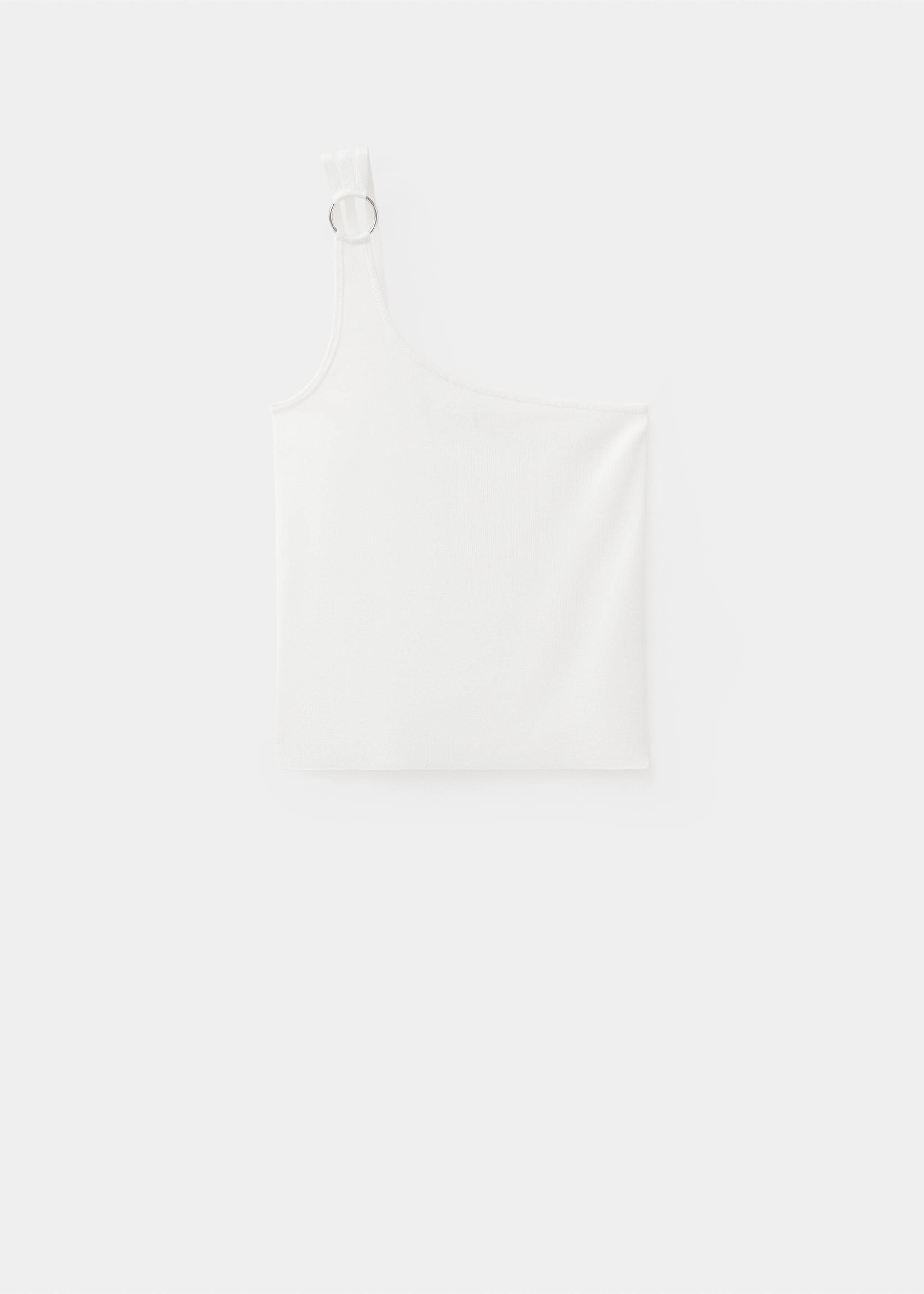 Top assimétrico com detalhe de argola - Artigo sem modelo, Branco. Ref: 27088651-00.