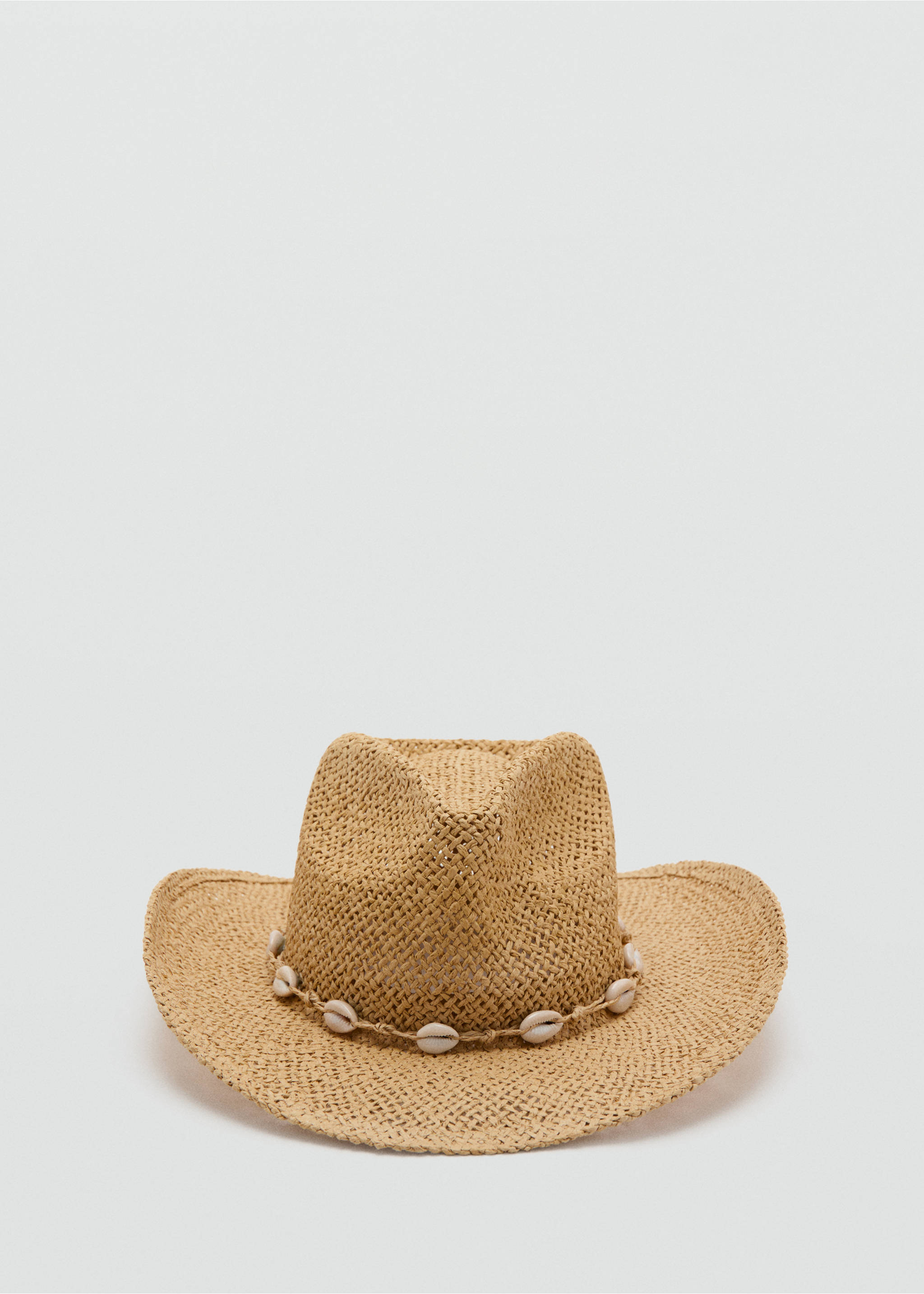 Sombrero fibra natural conchas - Plano medio, Beige. Ref: 27088654-00.