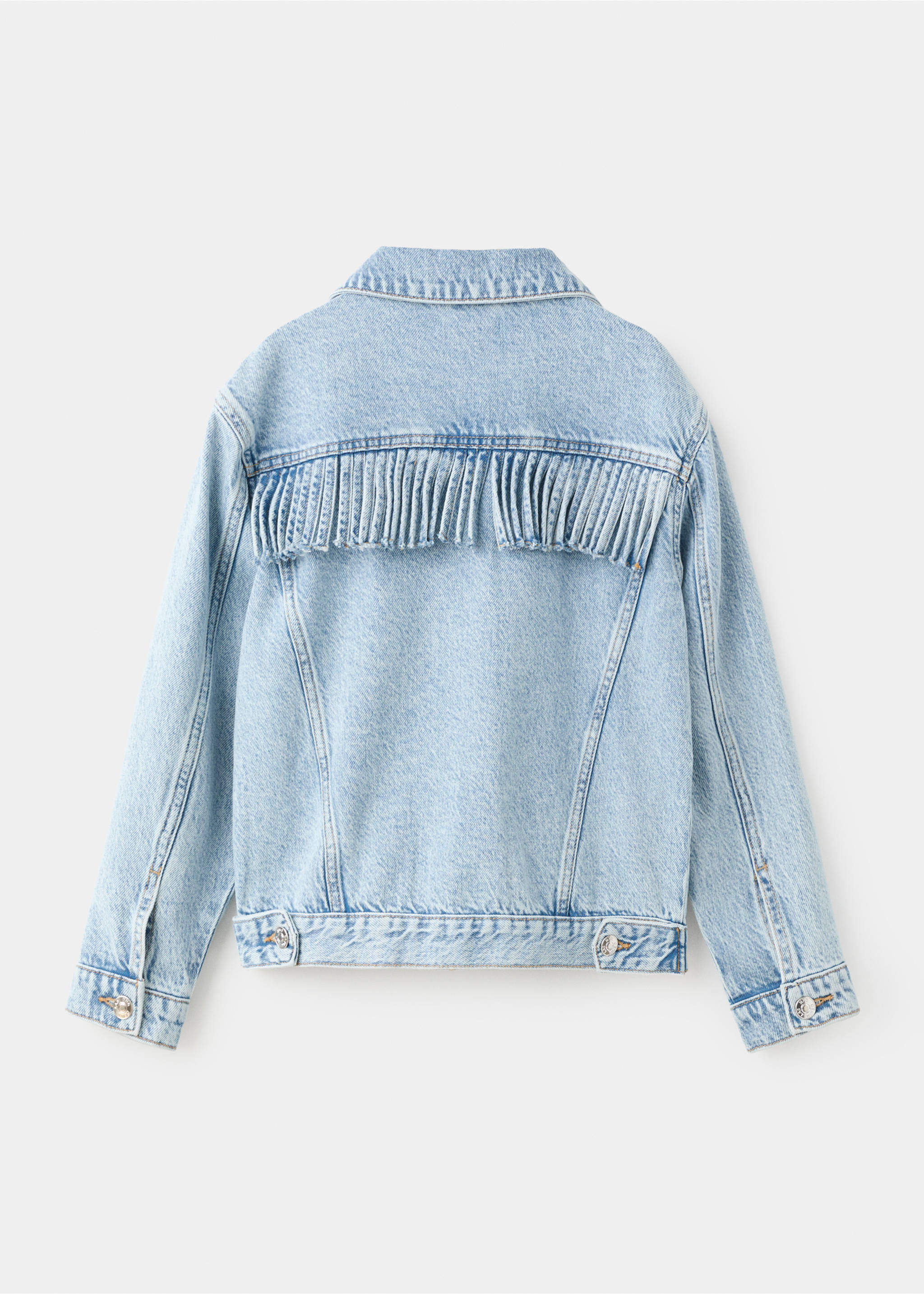 Fringed denim jacket - Reverse of the article, Light Blue. Ref: 27088655-00.