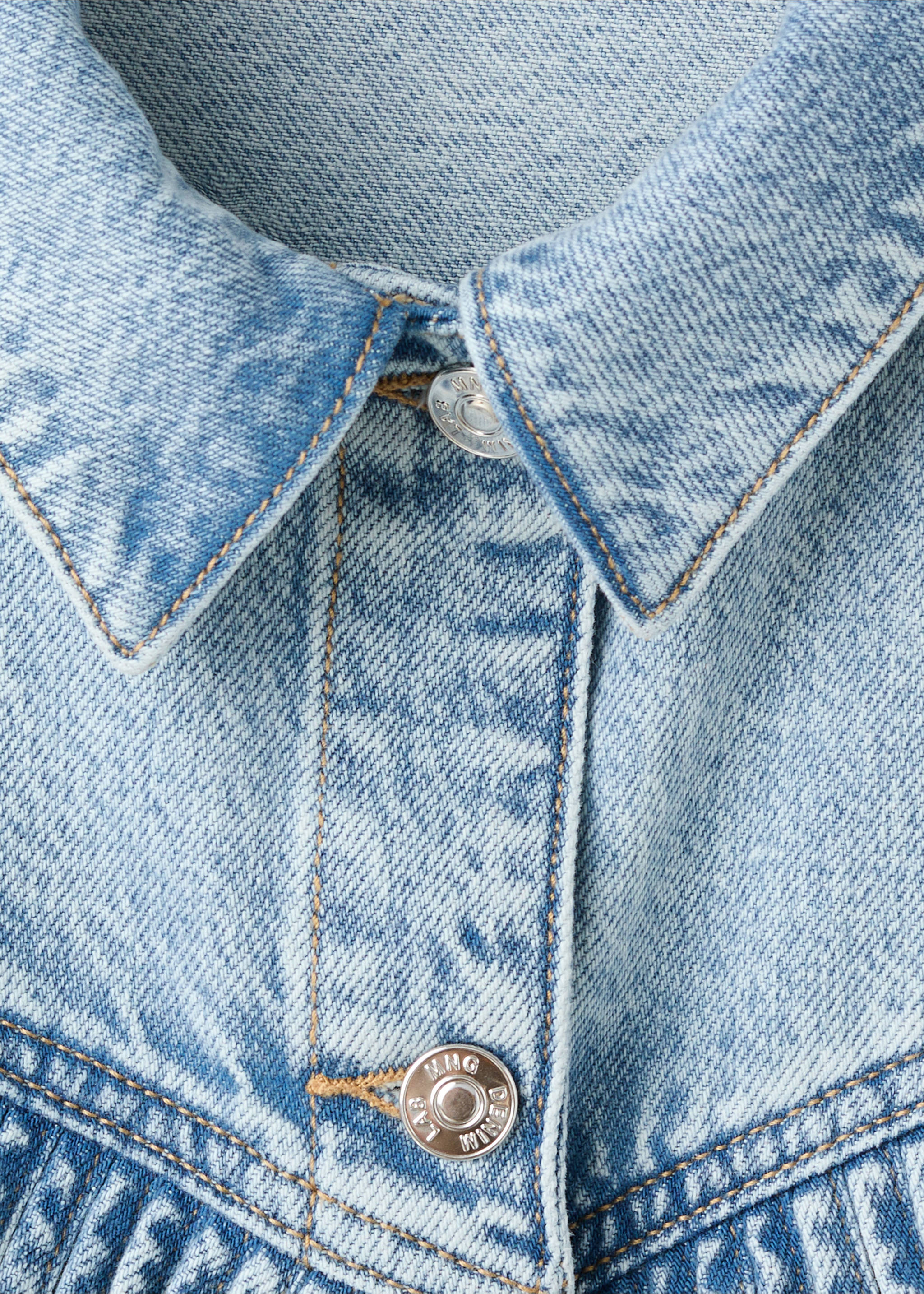 Fringed denim jacket - Details of the article 8, Light Blue. Ref: 27088655-00.