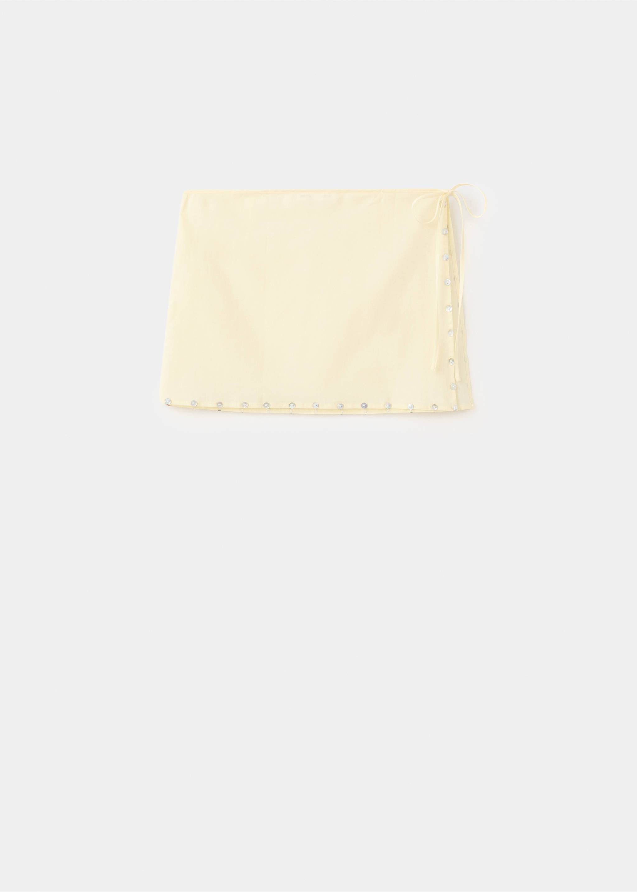 Cotton skirt with button detail - Article without model, Pastel Yellow. Ref: 27088656-00.