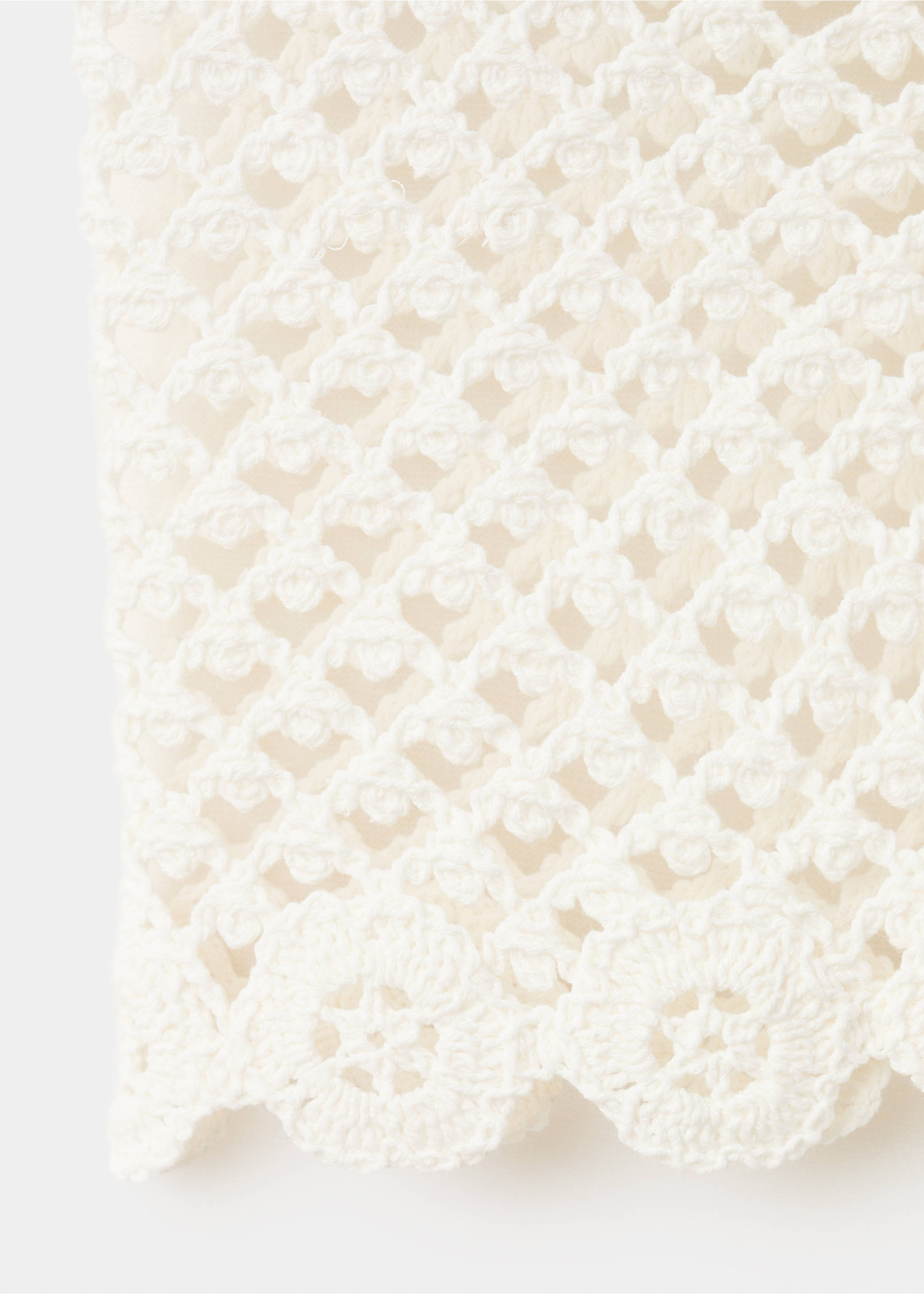 Crochet bow mini-skirt - Details of the article 0, Ecru. Ref: 27088657-00.