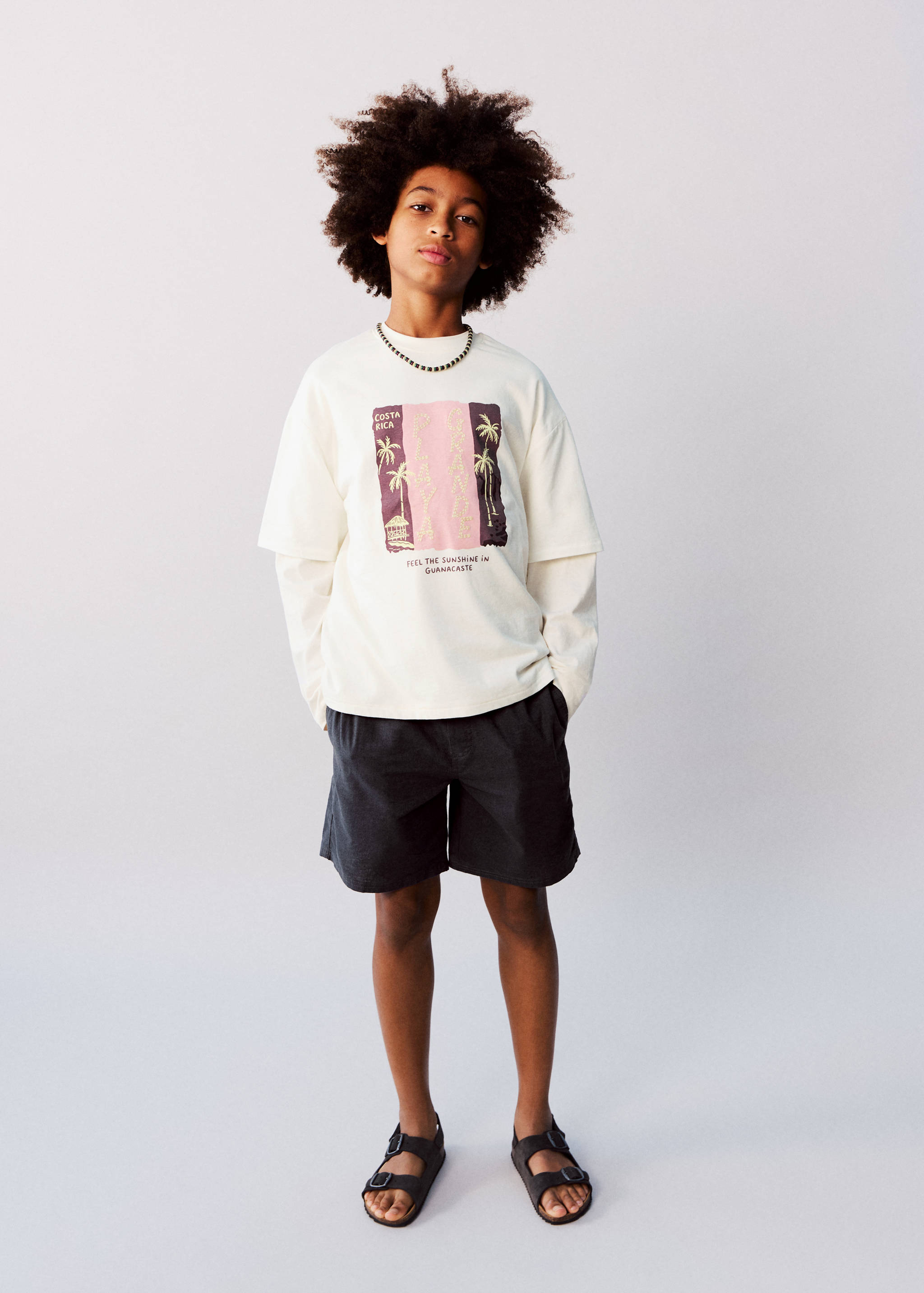 Tryckt bomull t-shirt - Allmän bild