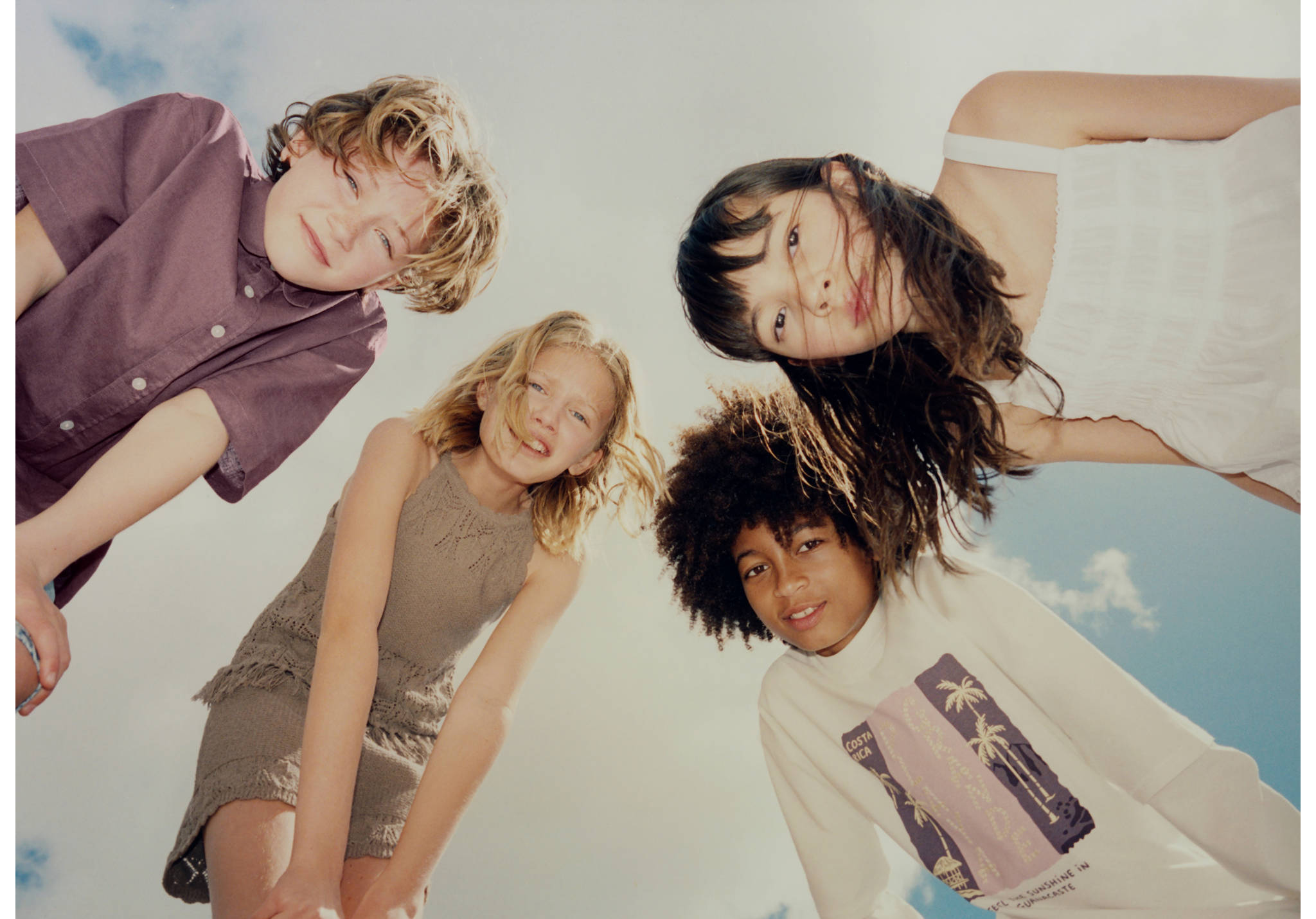 Katoenen T-shirt met print - Panoramische tekening