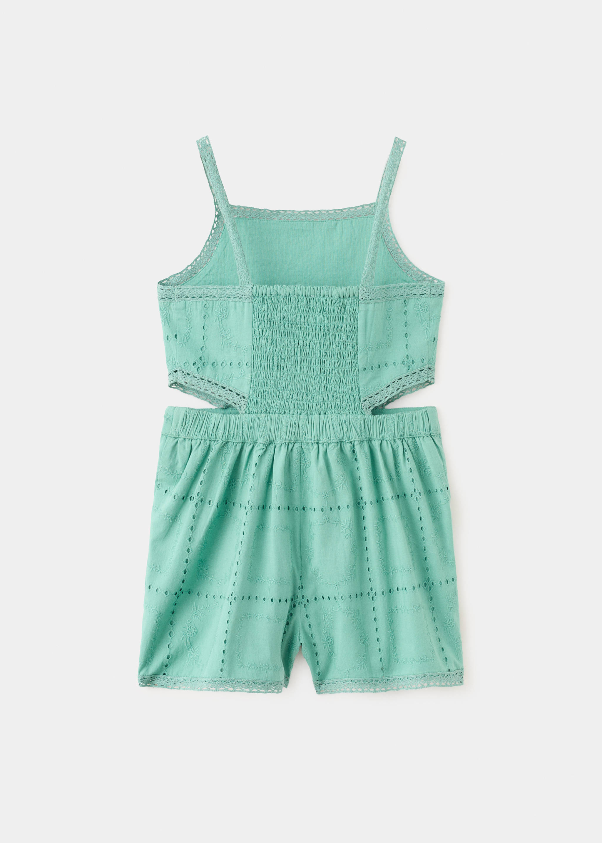 Embroidered jumpsuit with side openings - Reverse of the article