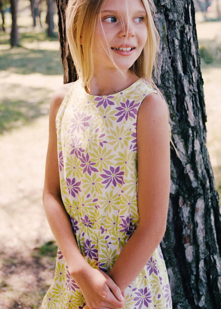 Floral print jumpsuit — Pastel Yellow