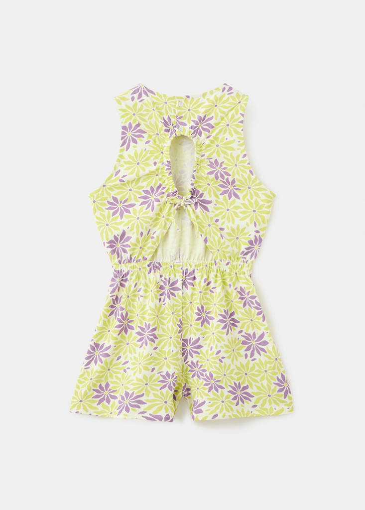 Floral print jumpsuit — Pastel Yellow