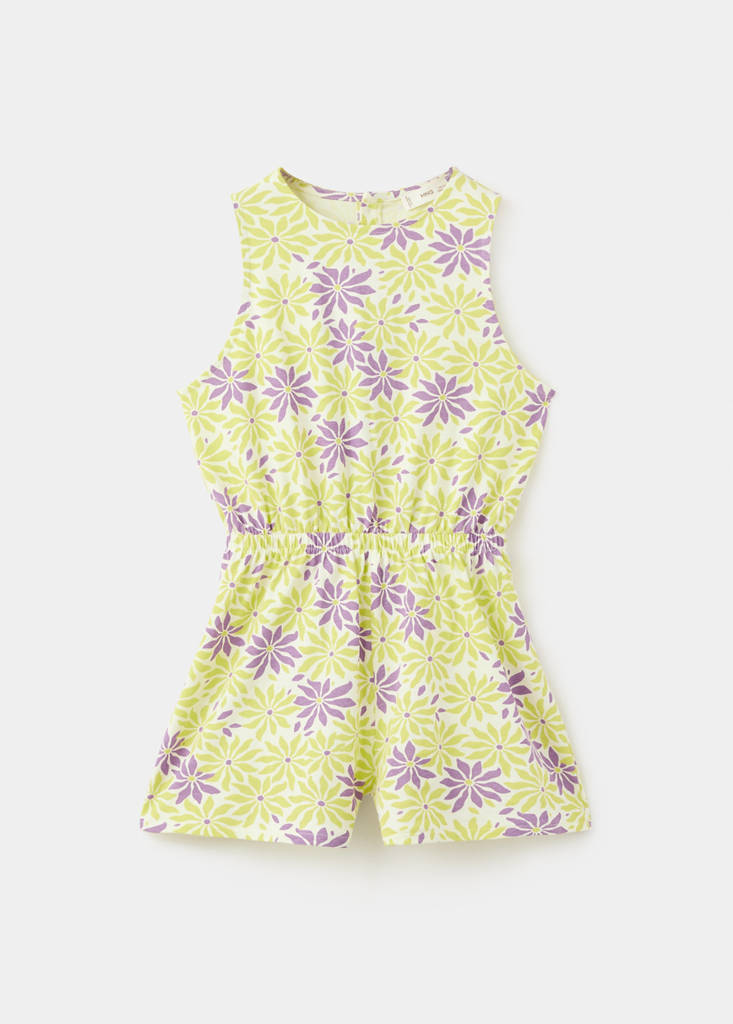 Floral print jumpsuit — Pastel Yellow