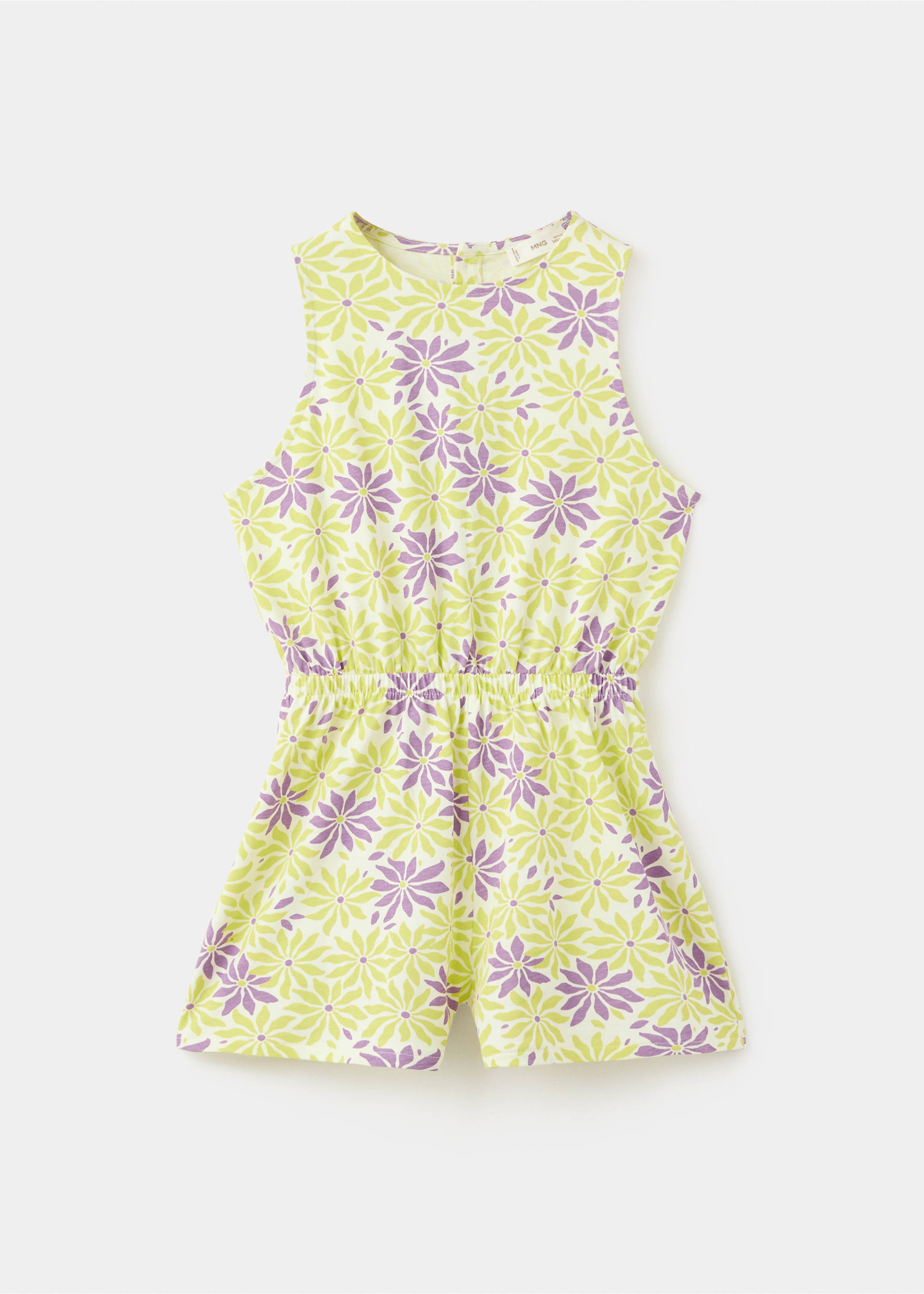Floral print jumpsuit - Article without model, Pastel Yellow. Ref: 27088661-00.