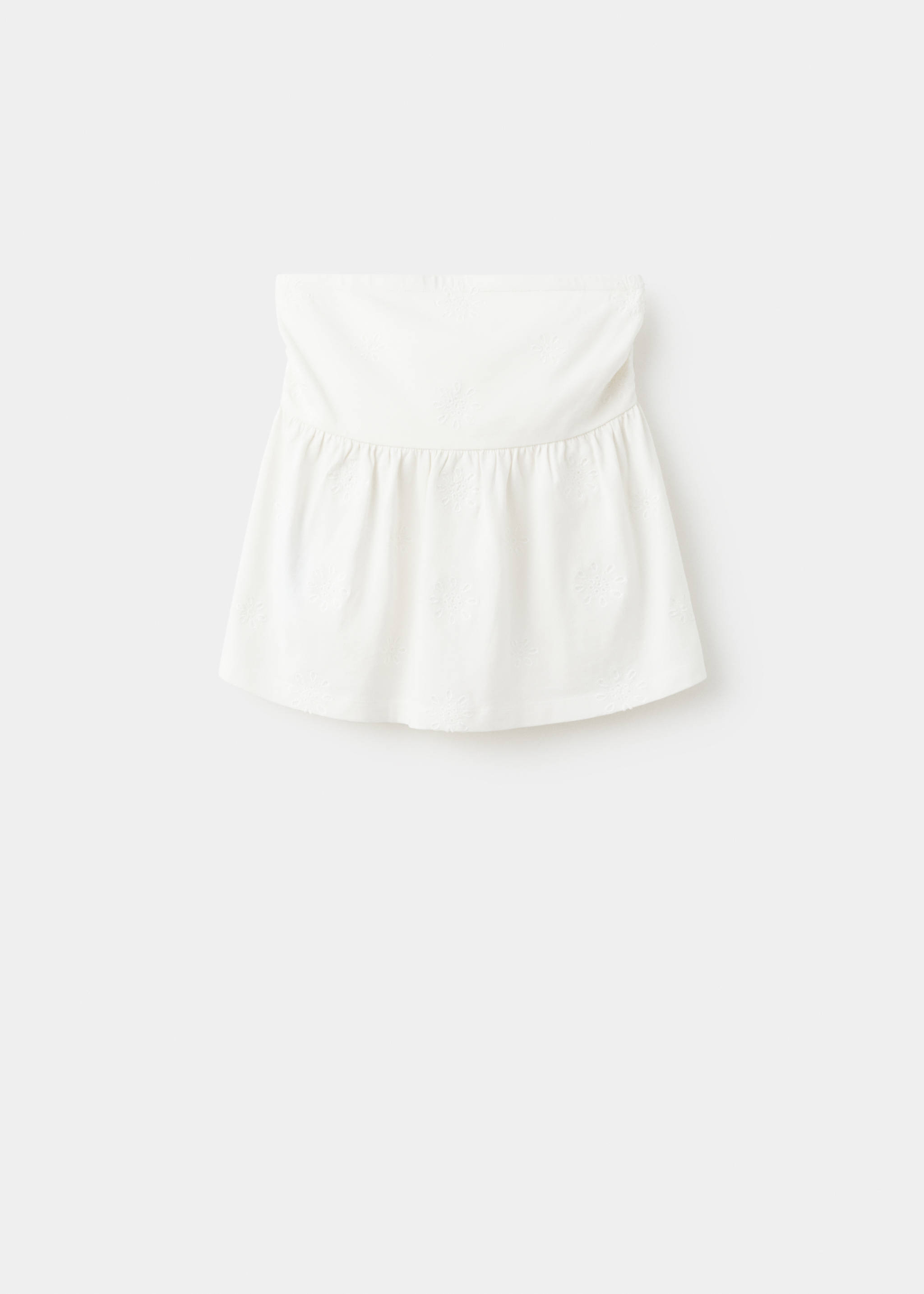 Embroidered strapless top - Article without model